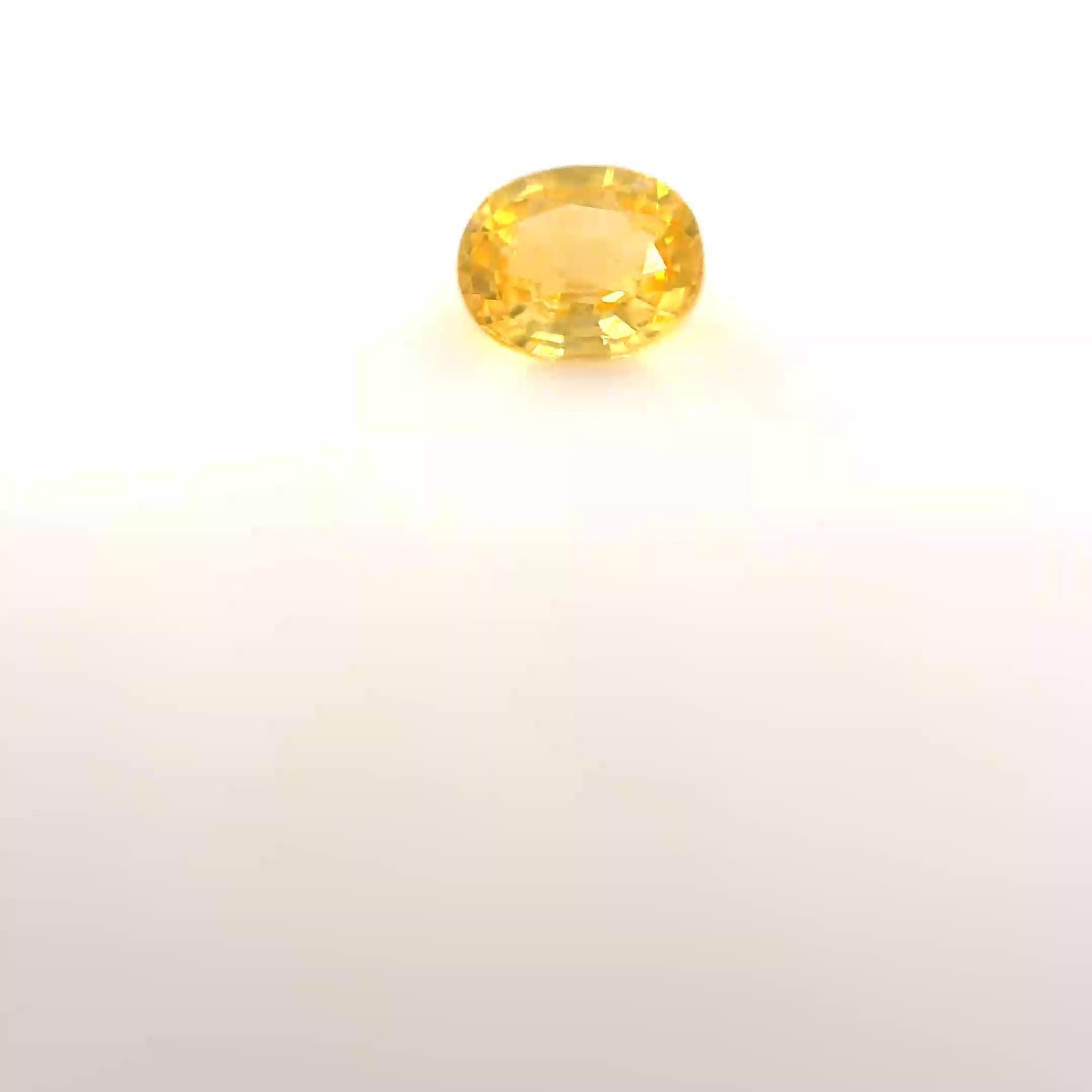0.55 Carat Light Yellow Oval Sapphire