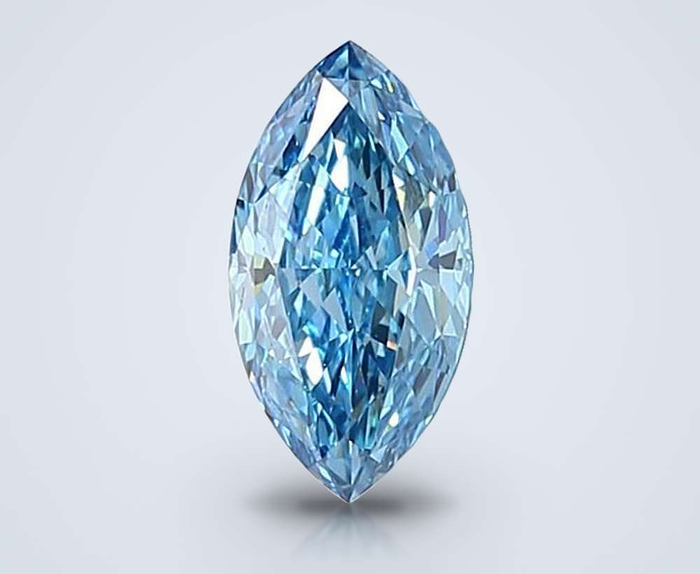 1.49 Ct. Fancy Vivid Blue Marquise Lab Diamond