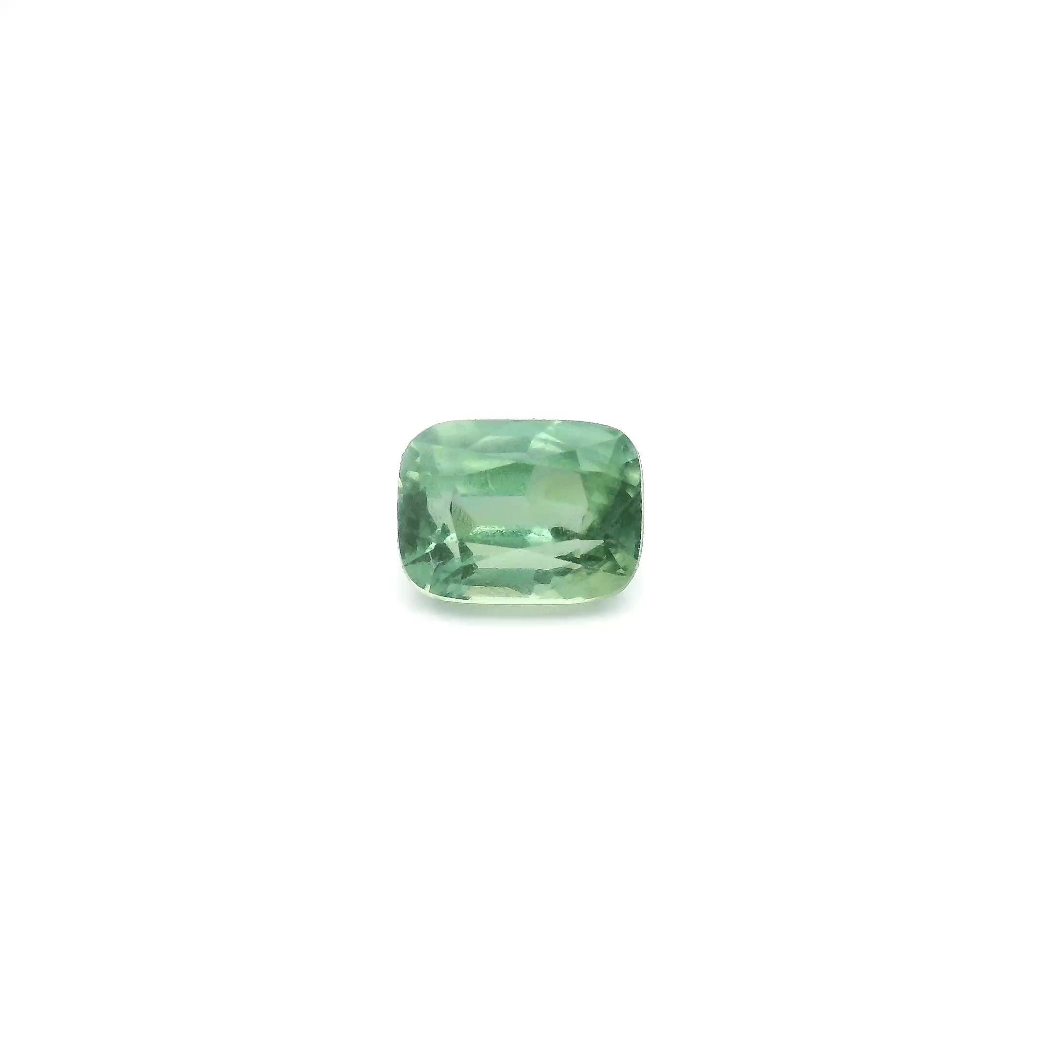 1.06 Carat Green Cushion Sapphire