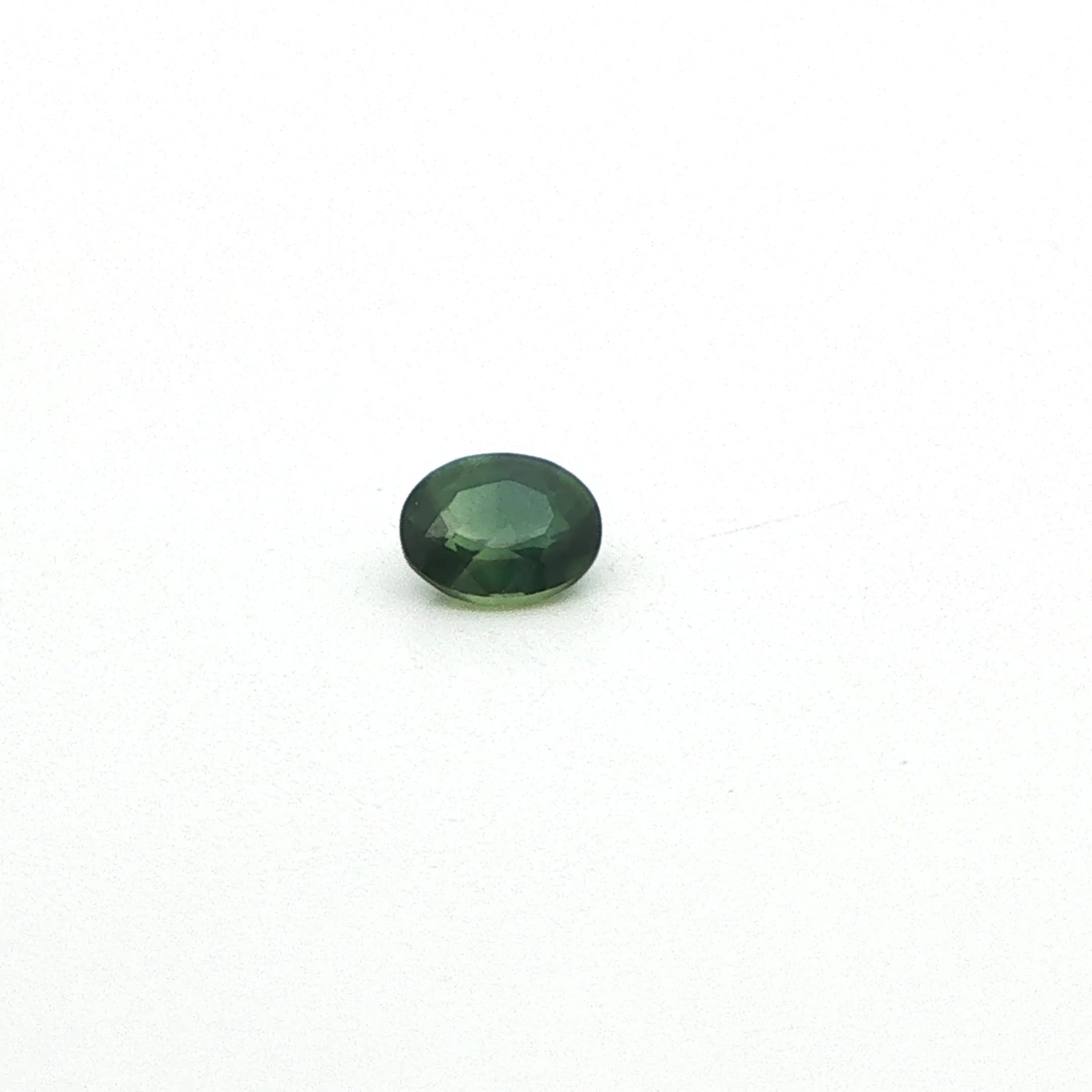 0.68 Carat Green Oval Sapphire