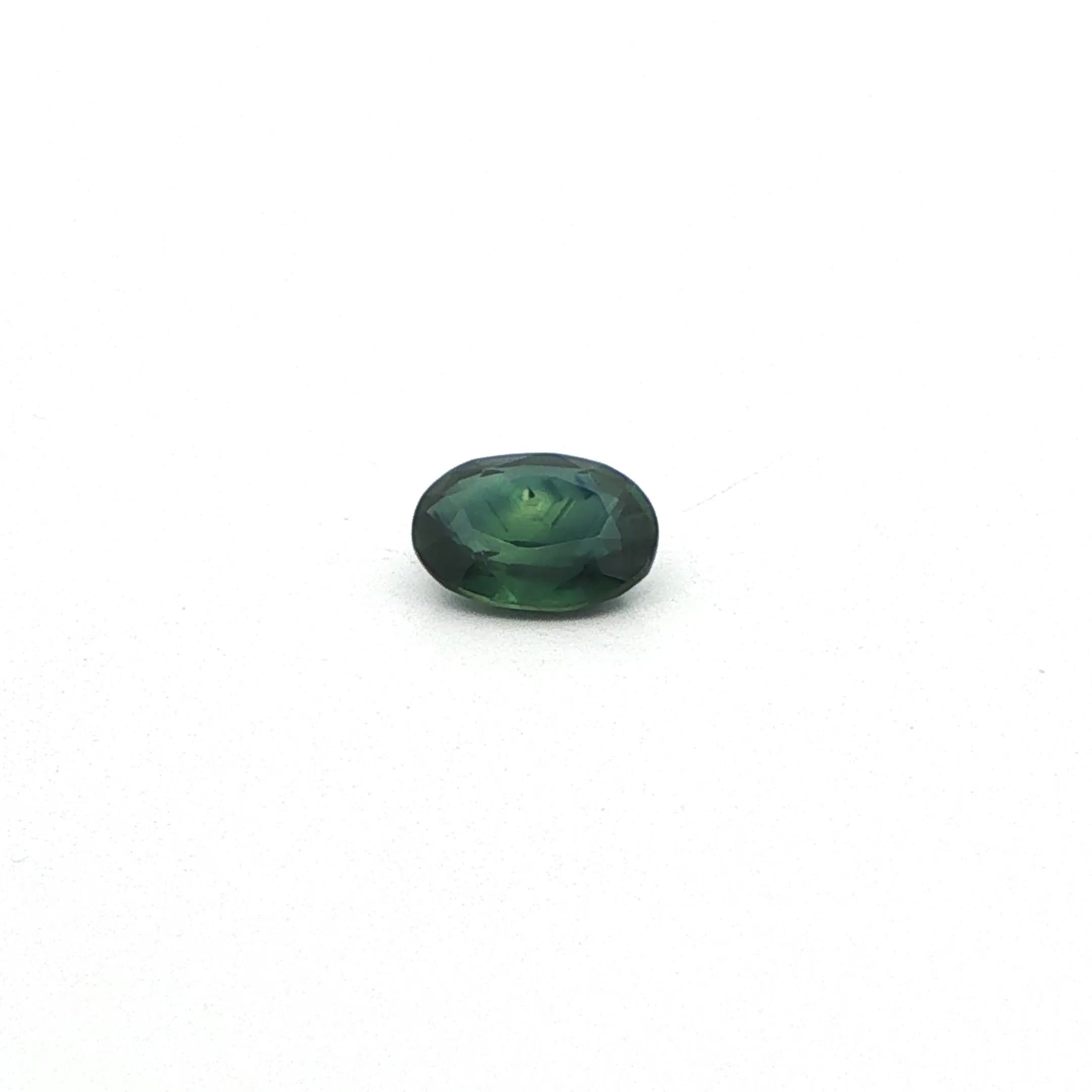 0.99 Carat Green Oval Sapphire