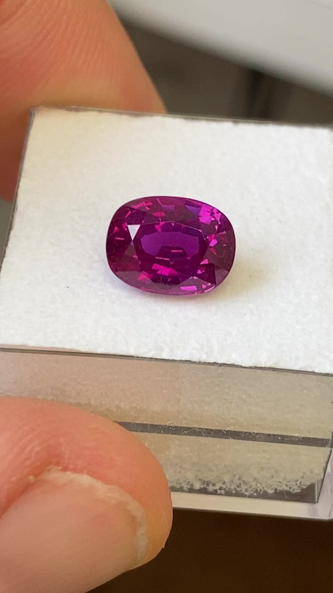 3.27 Carat Pink Cushion Sapphire