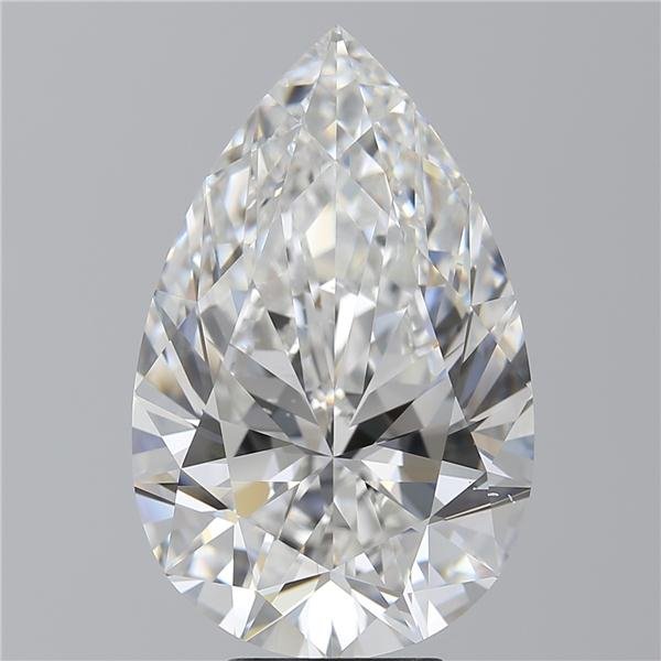 6.12ct F VS2 Rare Carat Ideal Cut Pear Diamond