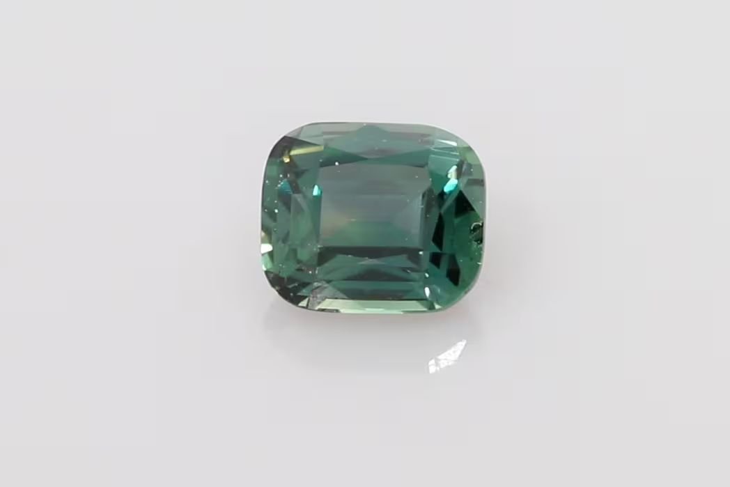 1.25 Carat Vivid Teal Cushion Sapphire