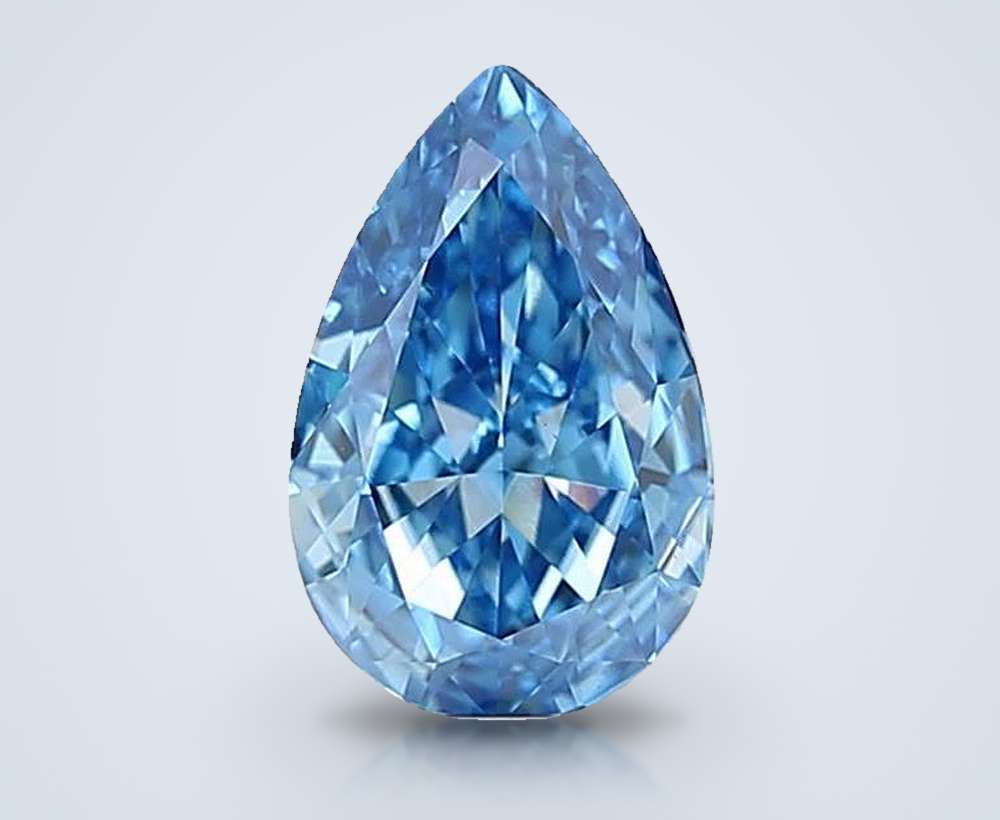 1.38 Ct. Fancy Vivid Blue Pear Lab Diamond