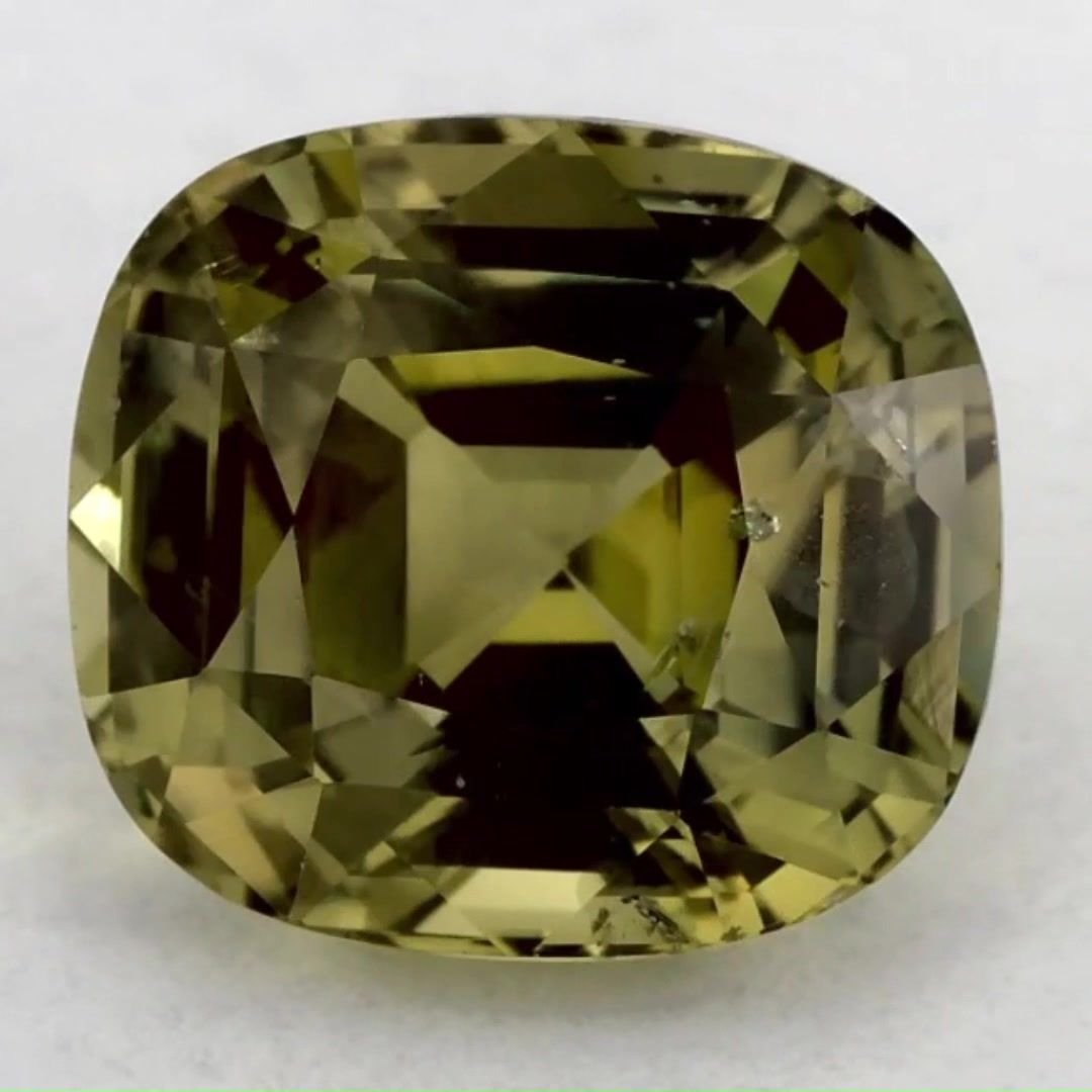 3.62 Carat Green Cushion Sapphire