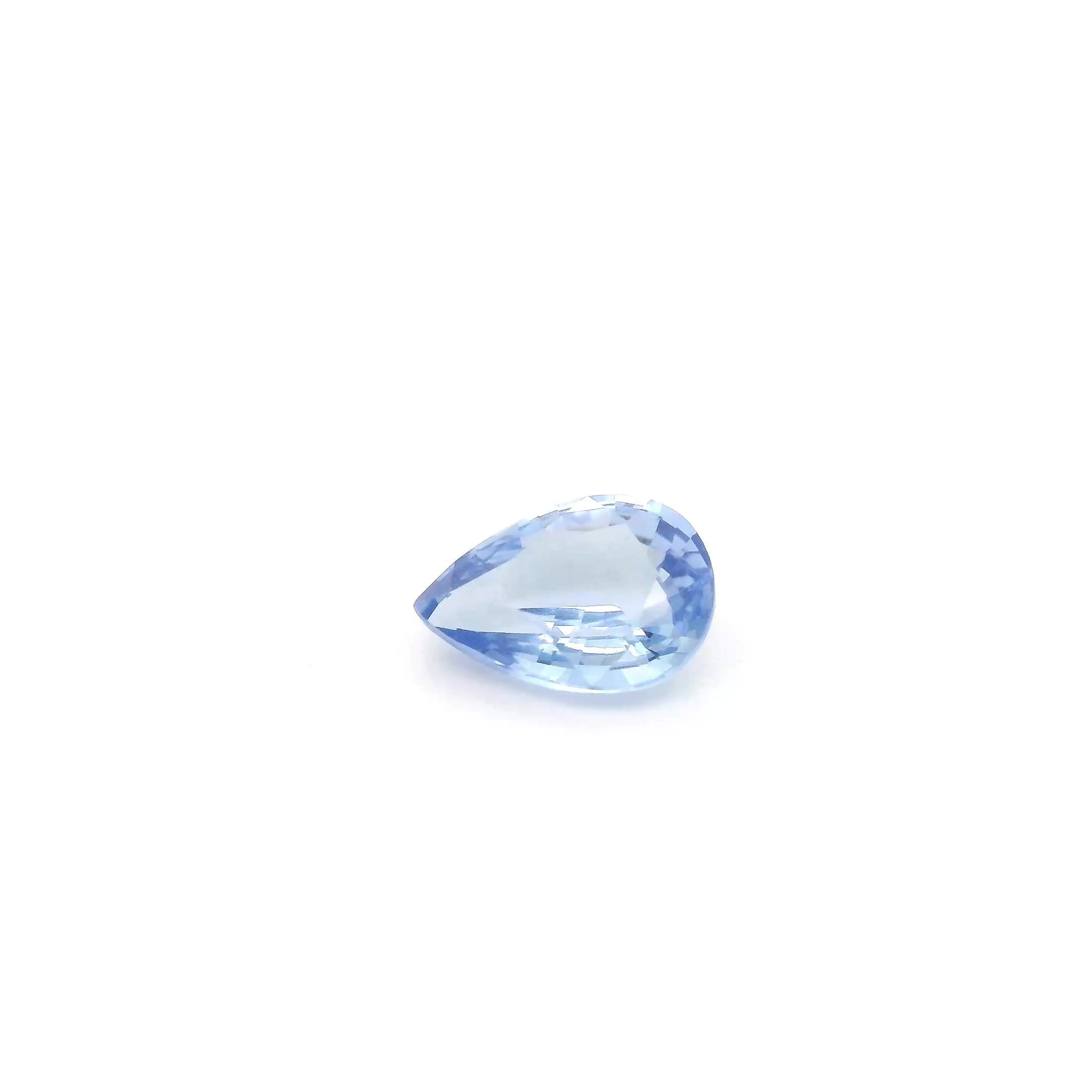 0.90 Carat Light Blue Pear Sapphire