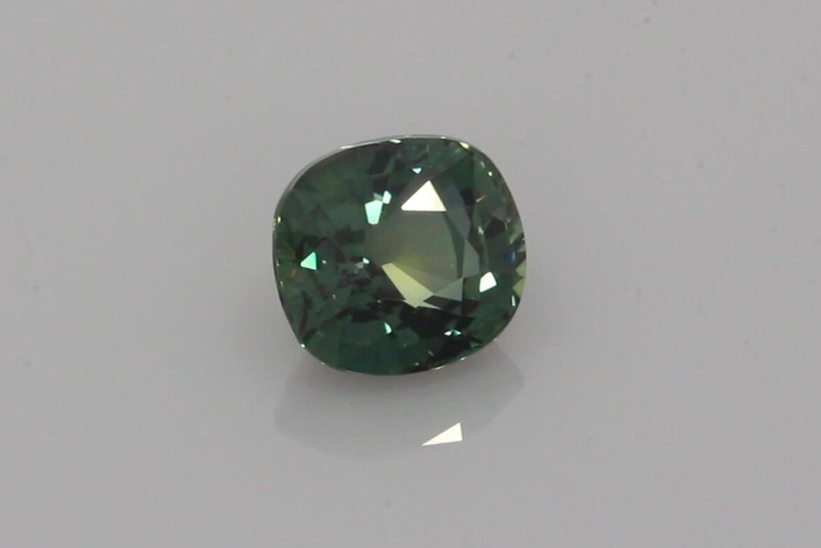 1.40 Carat Vivid Teal Cushion Sapphire