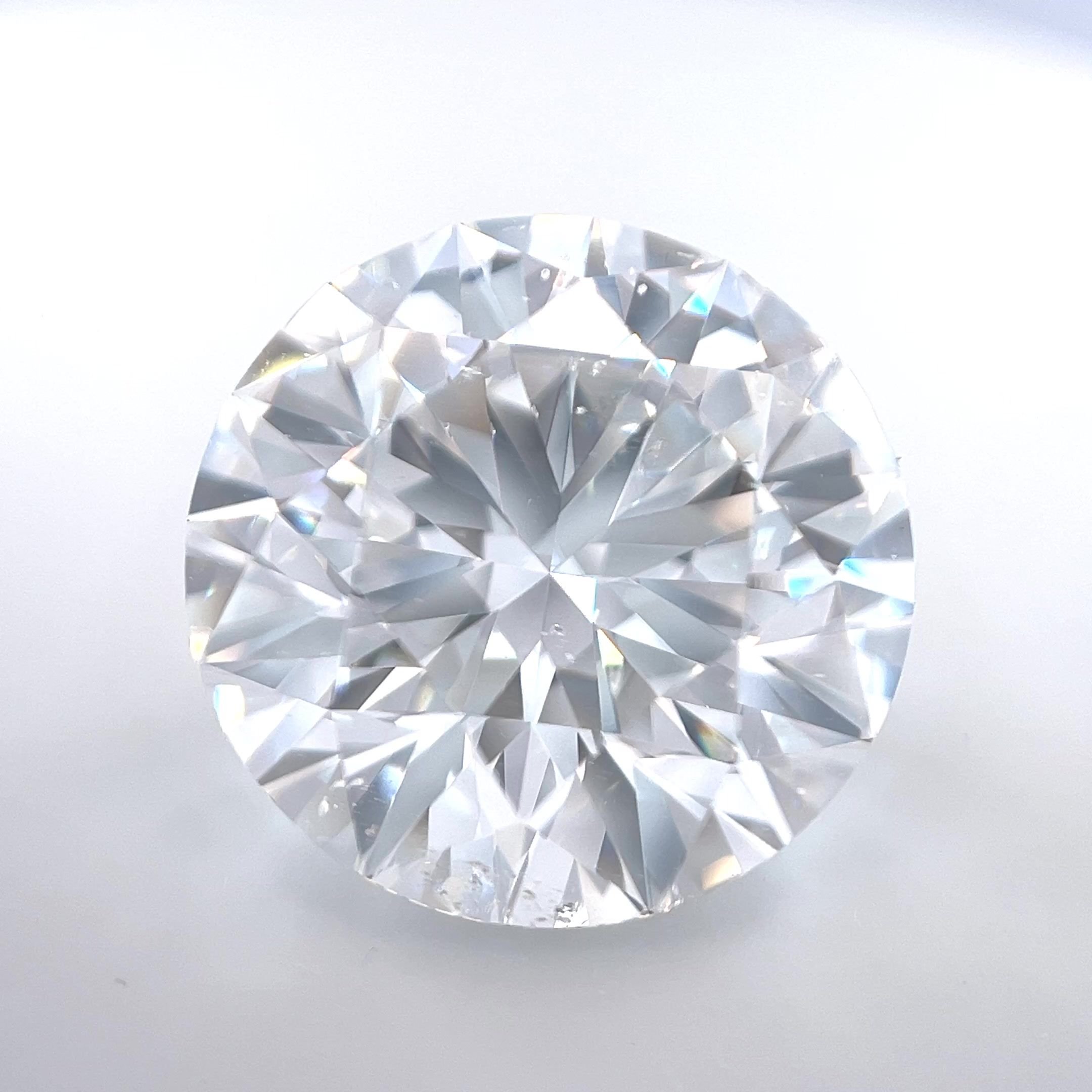 11.28ct F SI2 Rare Carat Ideal Cut Round Diamond