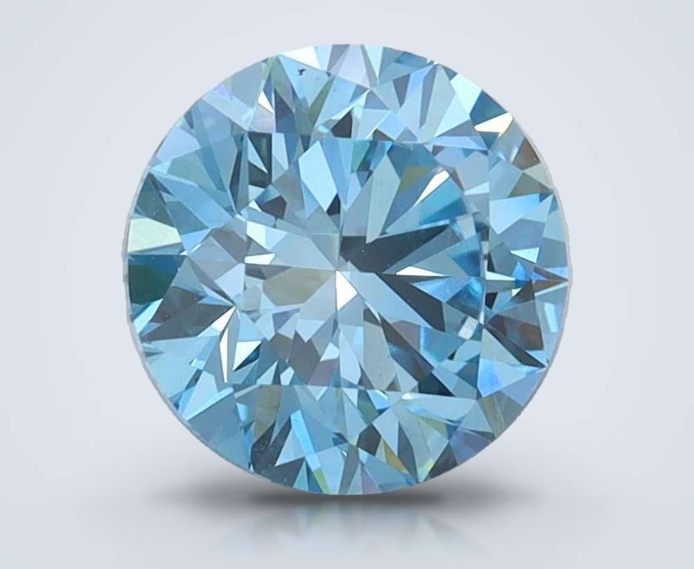 1.56 Ct. Fancy Vivid Blue Round Lab Diamond