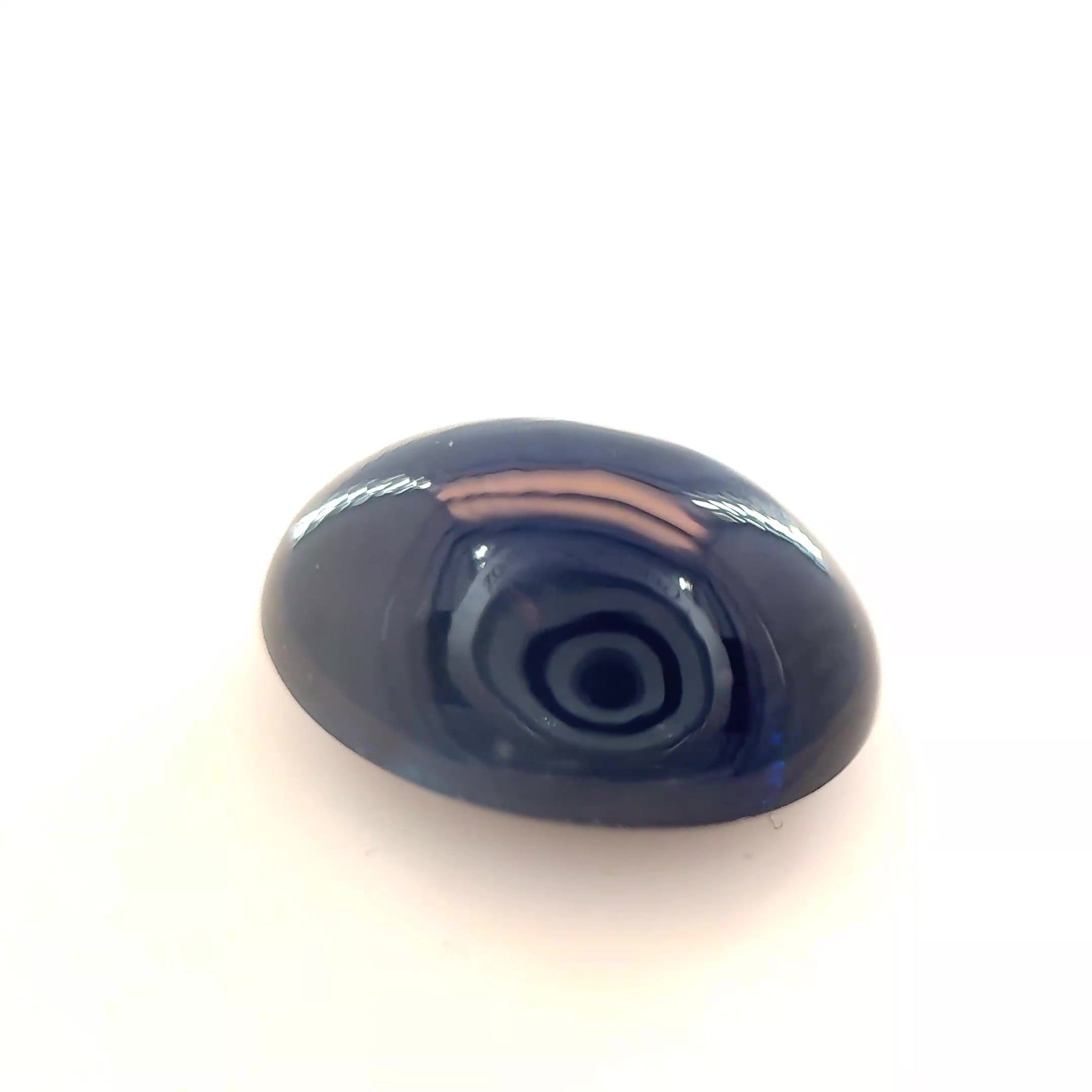 6.35 Carat Deep Blue Oval Sapphire