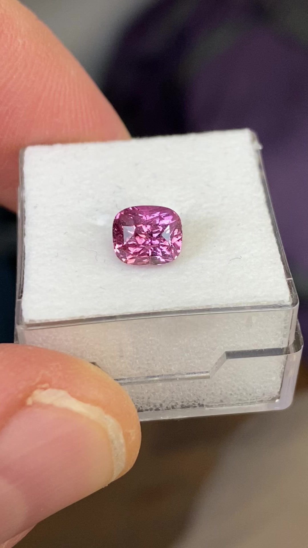 1.62 Carat Pink Cushion Sapphire