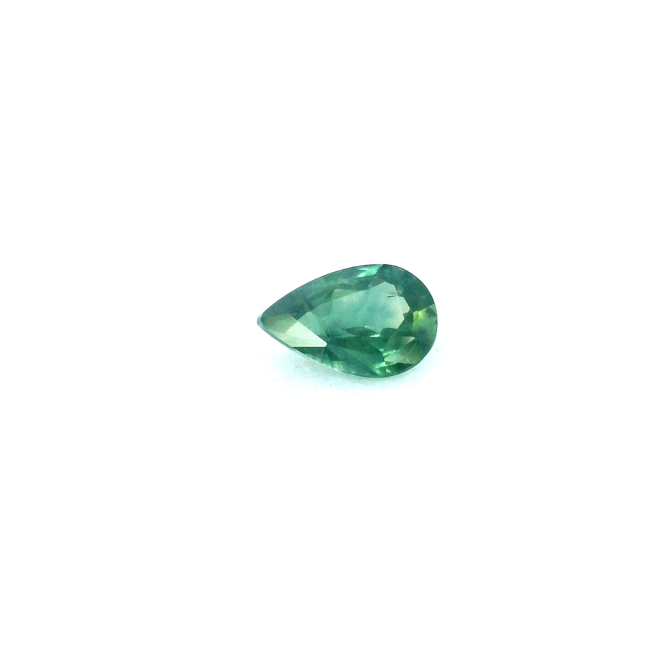 0.71 Carat Green Pear Sapphire