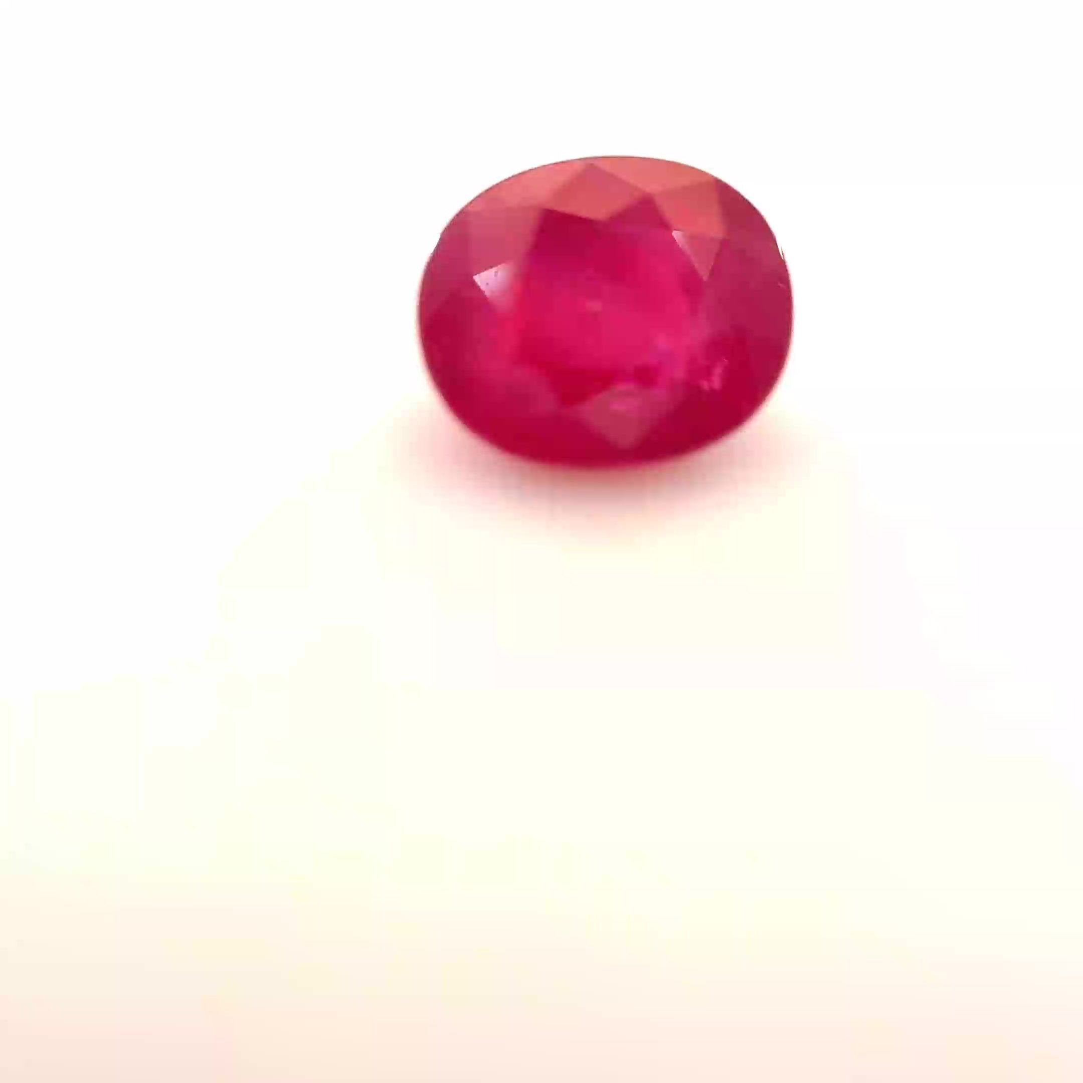 1.43 Carat Red Cushion Ruby