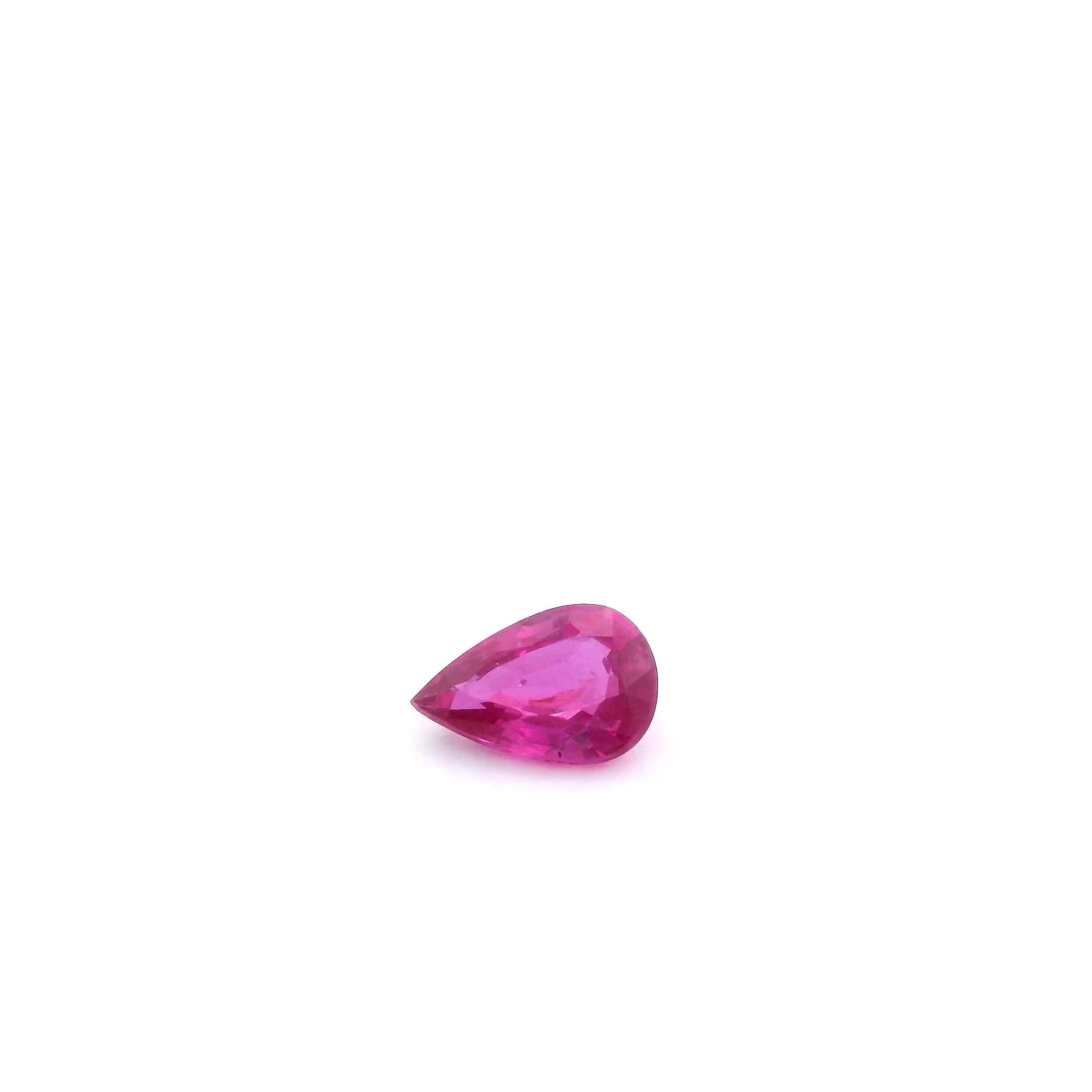 0.43 Carat Vivid Red Pear Ruby