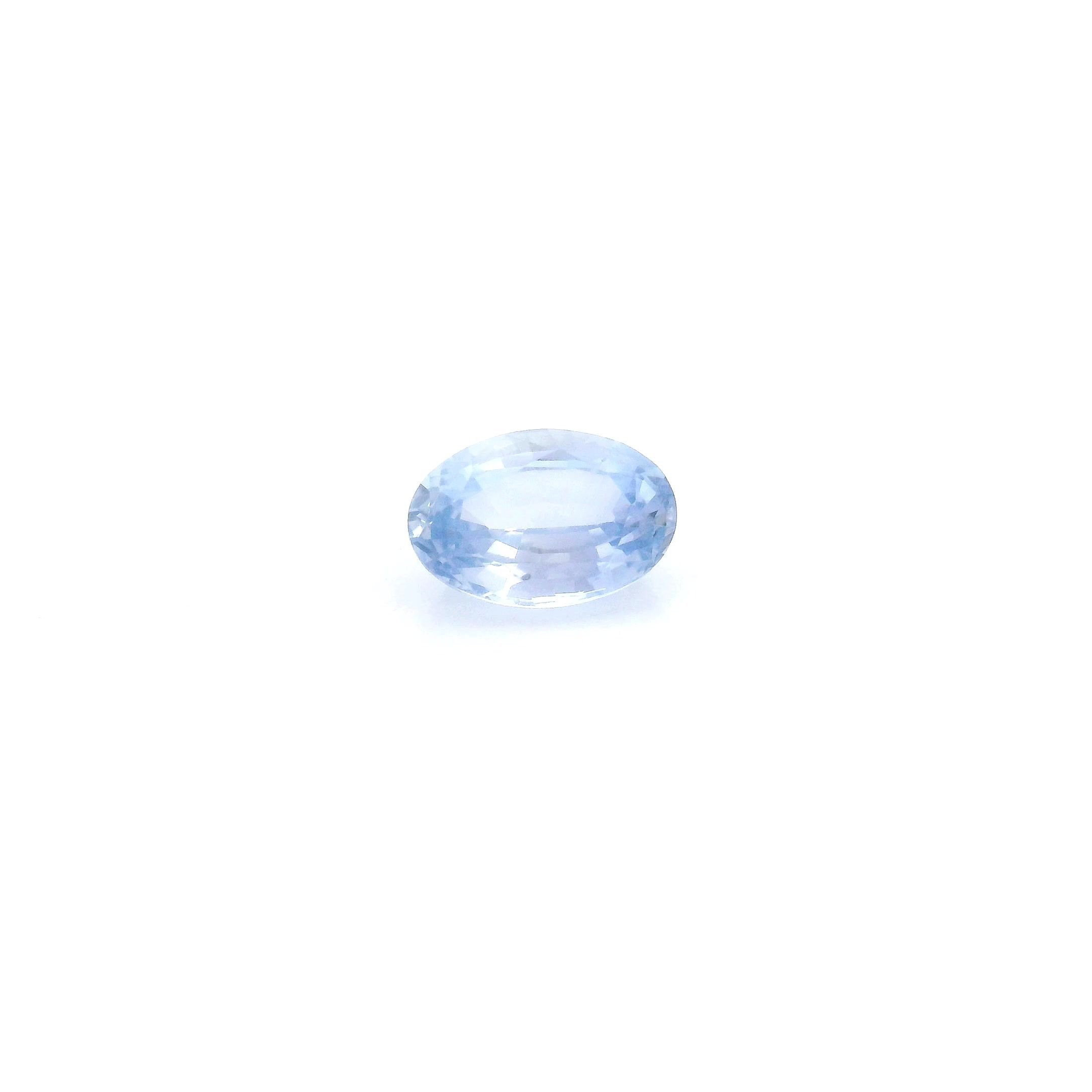 0.61 Carat Light Blue Oval Sapphire