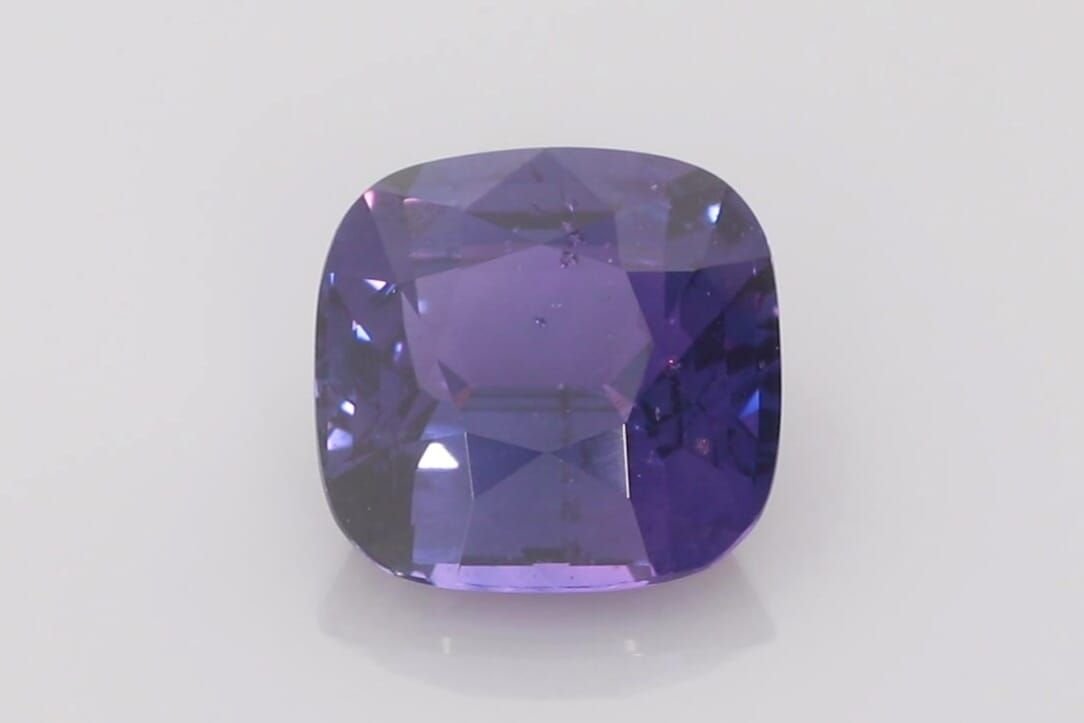 6.07 Carat Vivid Purple Cushion Sapphire
