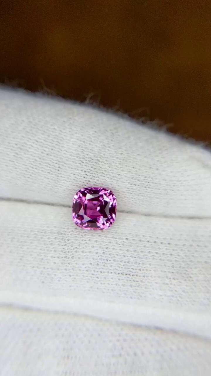 1.59 Carat Pink Cushion Sapphire