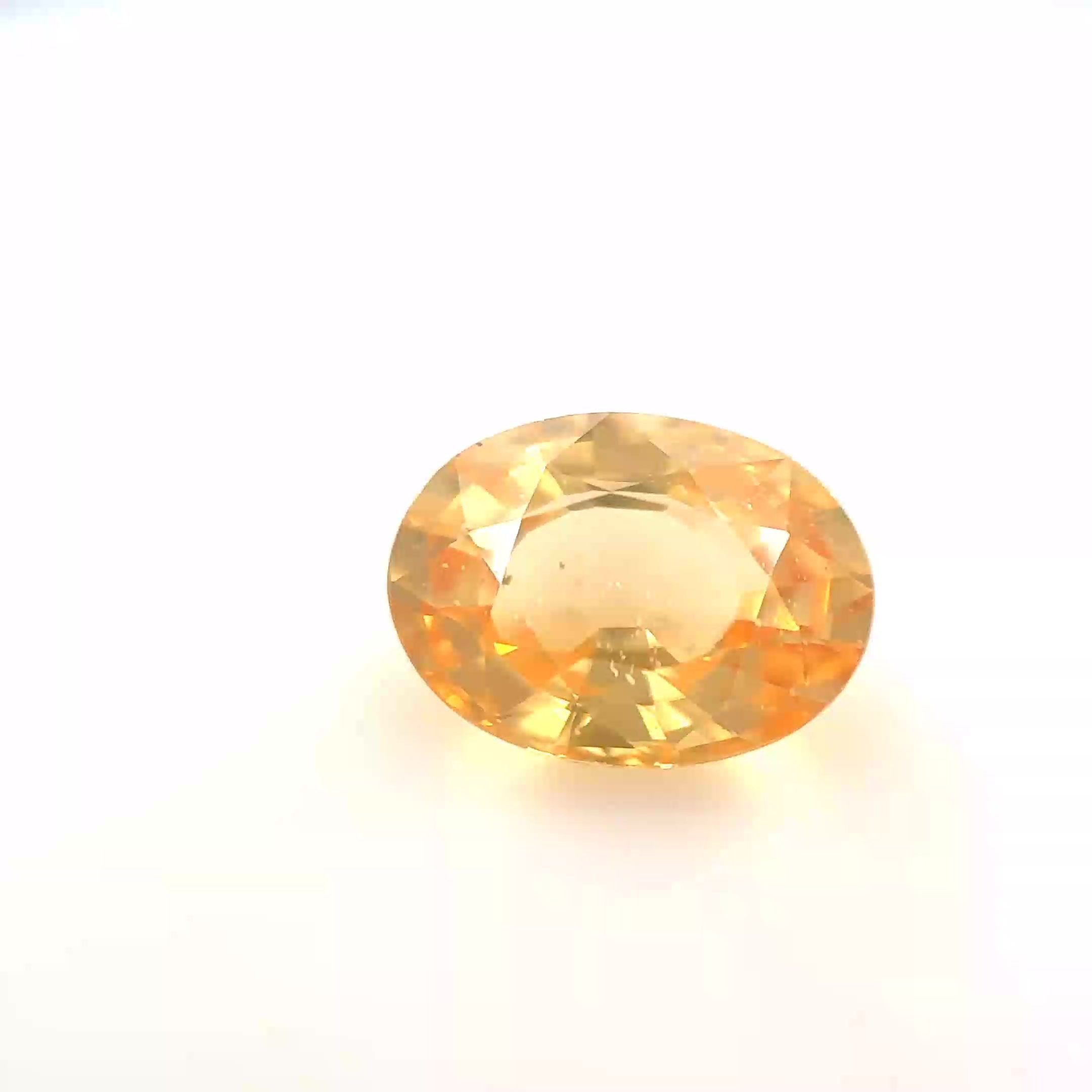 1.41 Carat Light Yellow Oval Sapphire