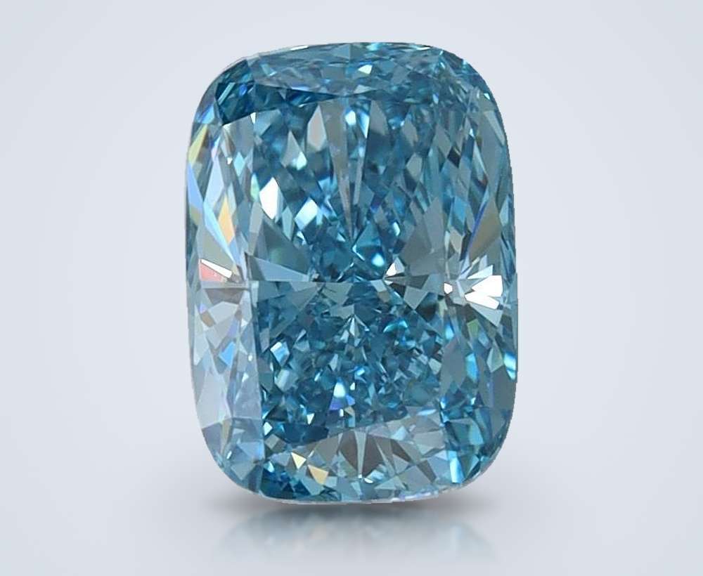 1.50 Ct. Fancy Vivid Blue Cushion Lab Diamond
