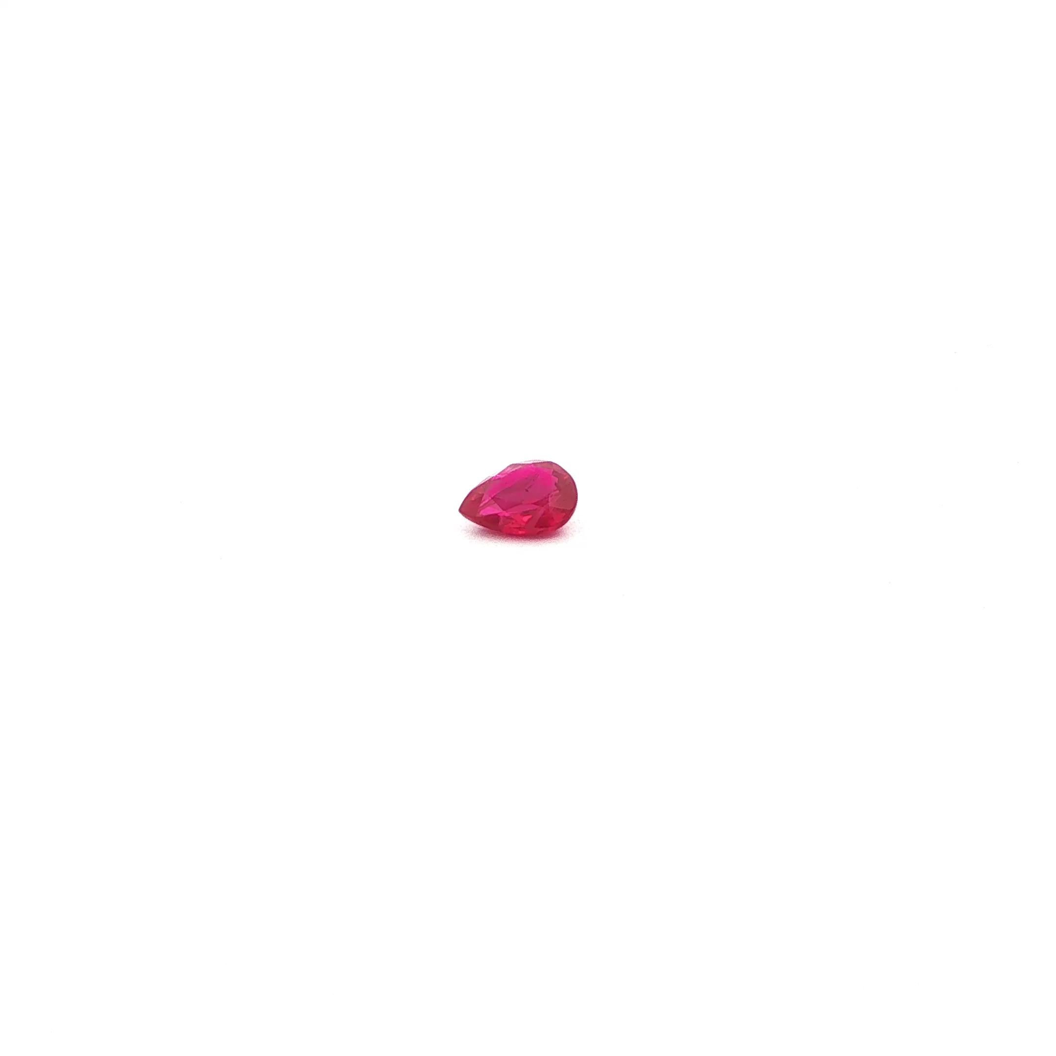 0.34 Carat Red Pear Ruby