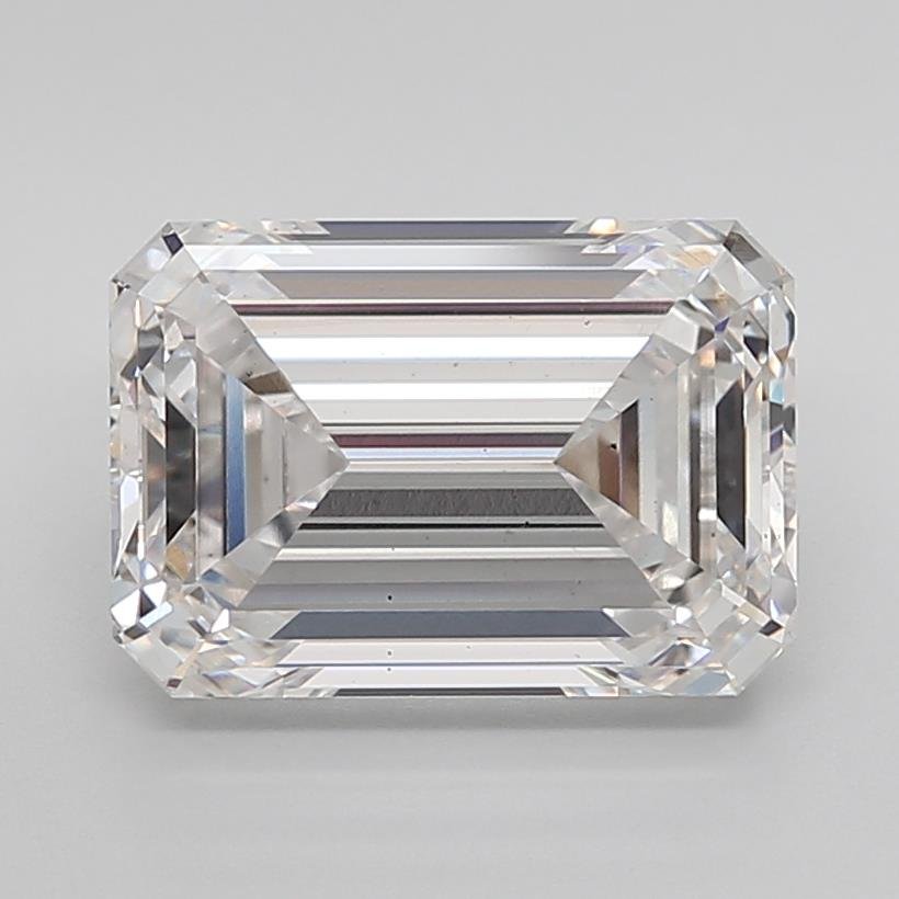 7.07ct F VS2 Rare Carat Ideal Cut Emerald Lab Grown Diamond