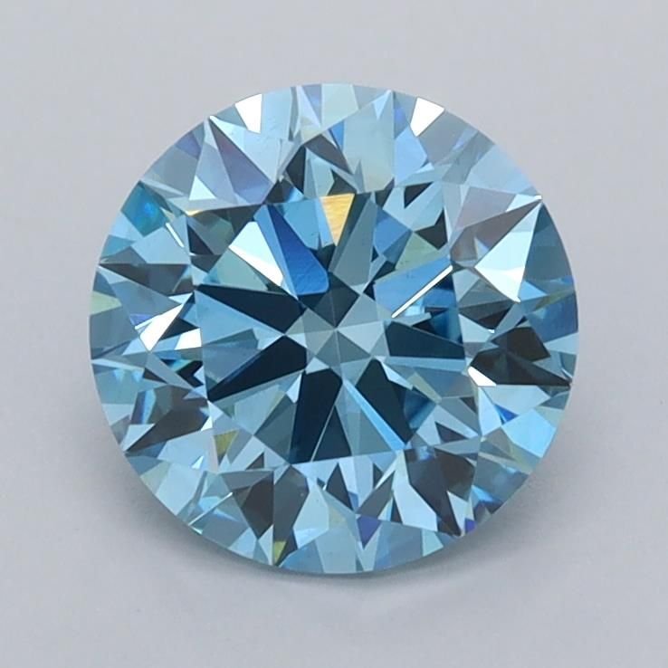 1.52 Ct. Fancy Vivid Blue Round Lab Diamond