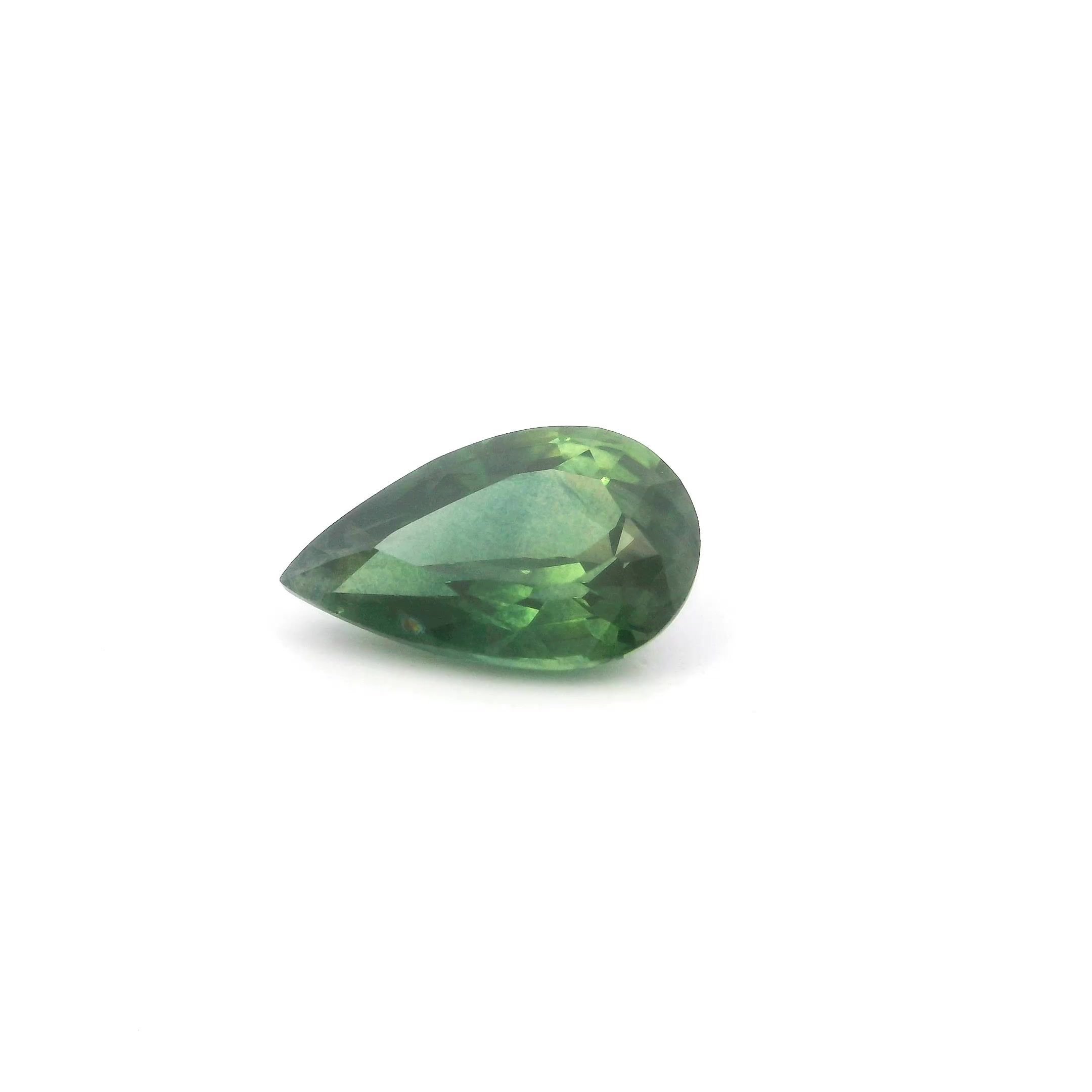 1.93 Carat Green Pear Sapphire