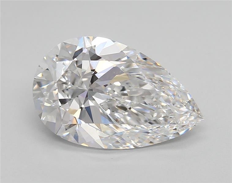 3.28ct E VVS2 Rare Carat Ideal Cut Pear Lab Grown Diamond