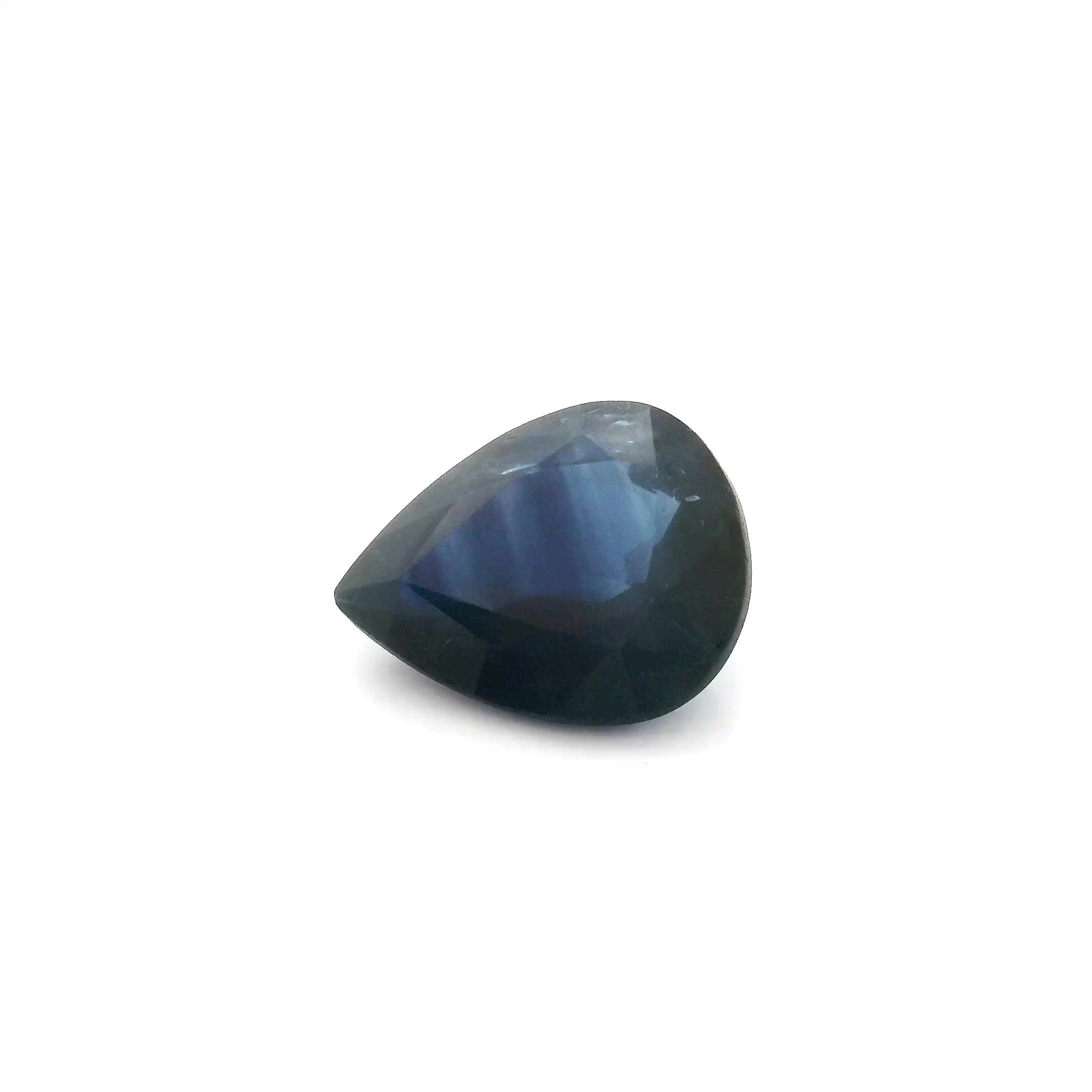 2.58 Carat Intense Blue Pear Sapphire