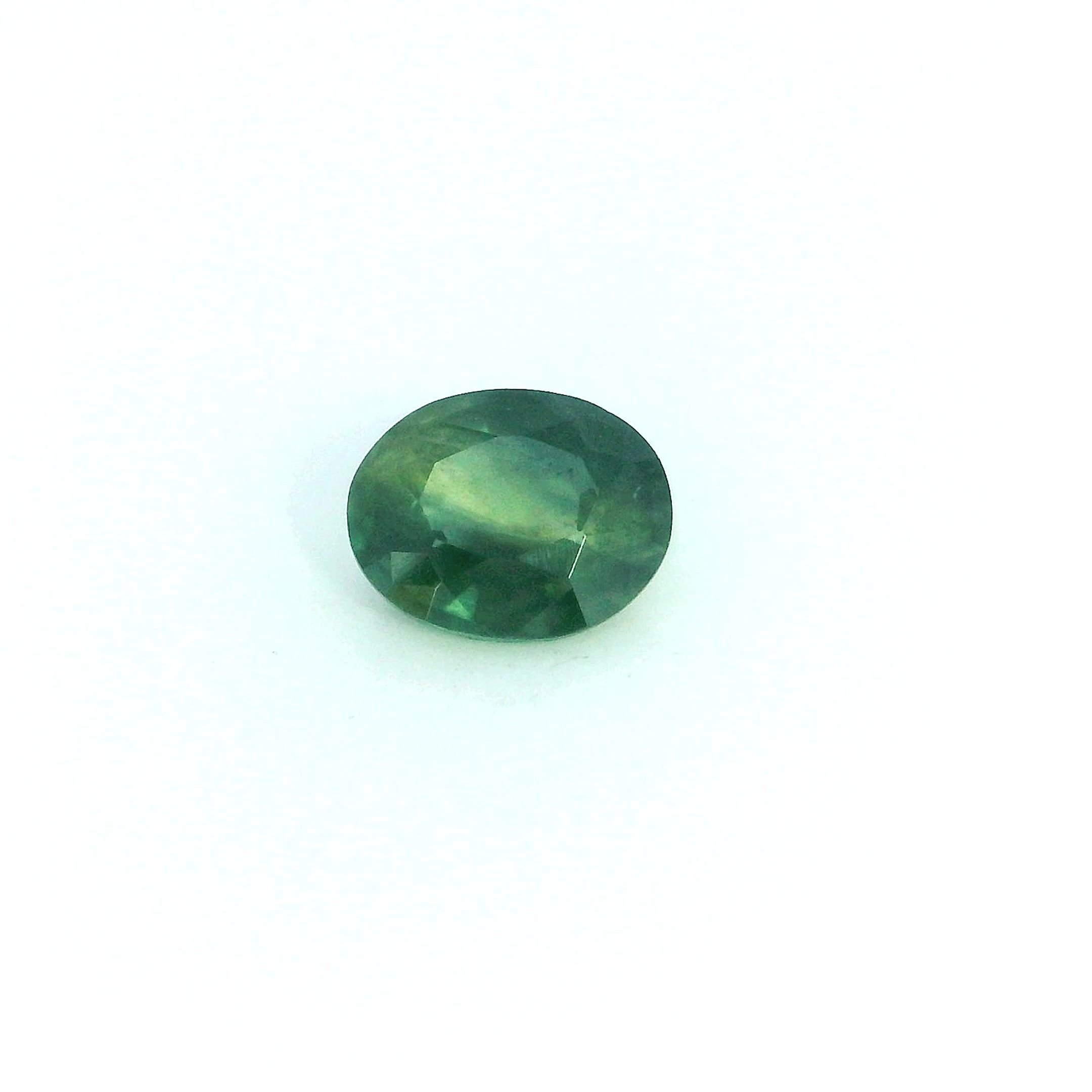 0.63 Carat Green Oval Sapphire
