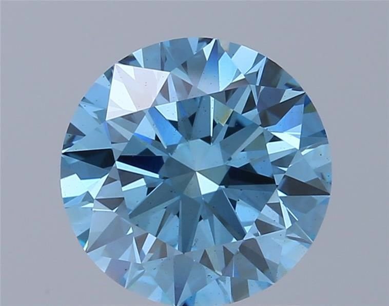 1.62 Ct. Fancy Vivid Blue Round Lab Diamond
