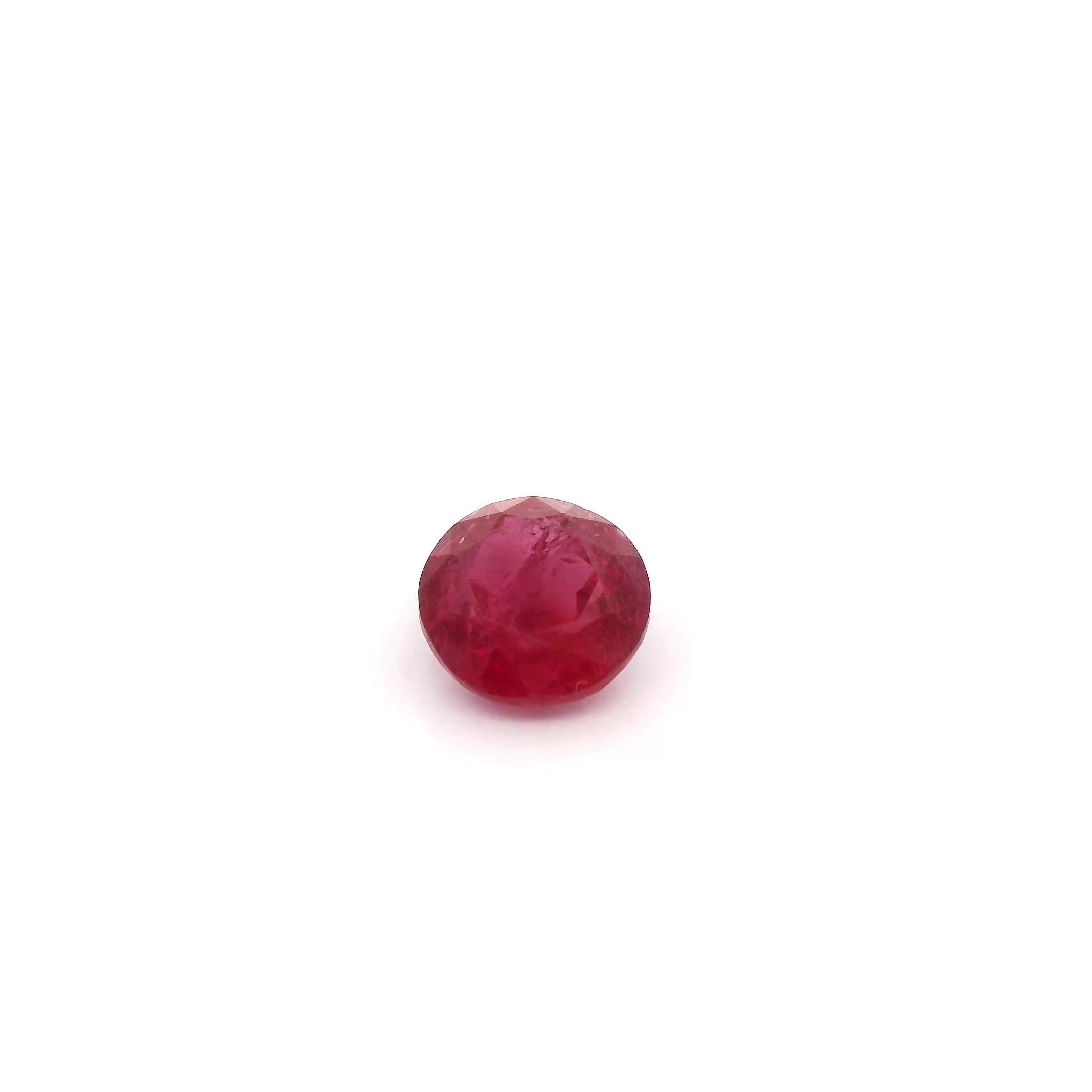 0.78 Carat Intense Red Round Ruby