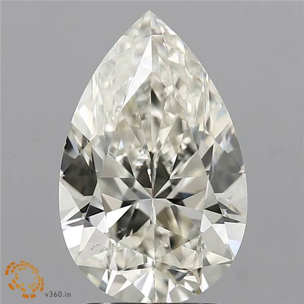 3.03ct J VS2 Rare Carat Ideal Cut Pear Diamond