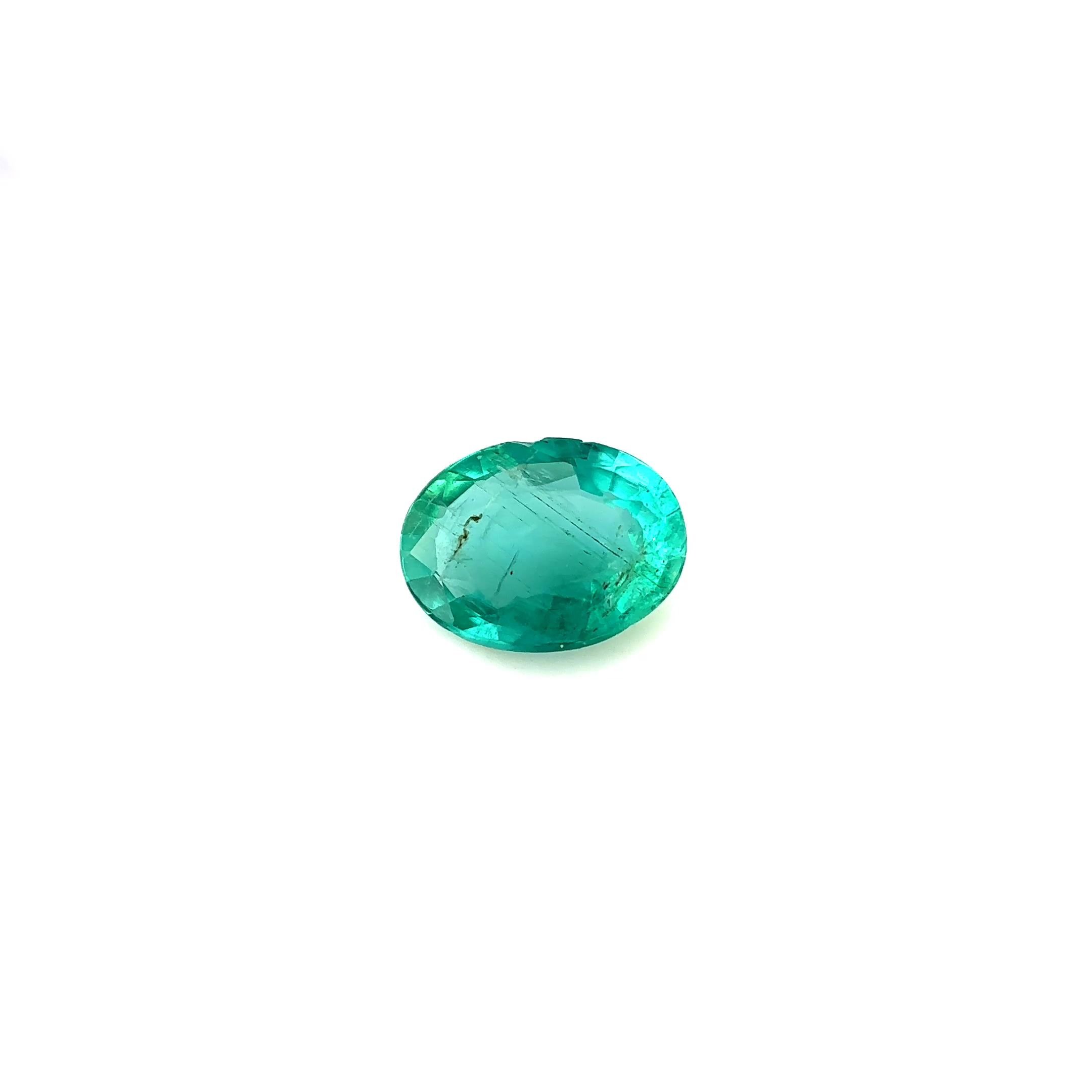 1.00 Carat Vivid Green Oval Emerald