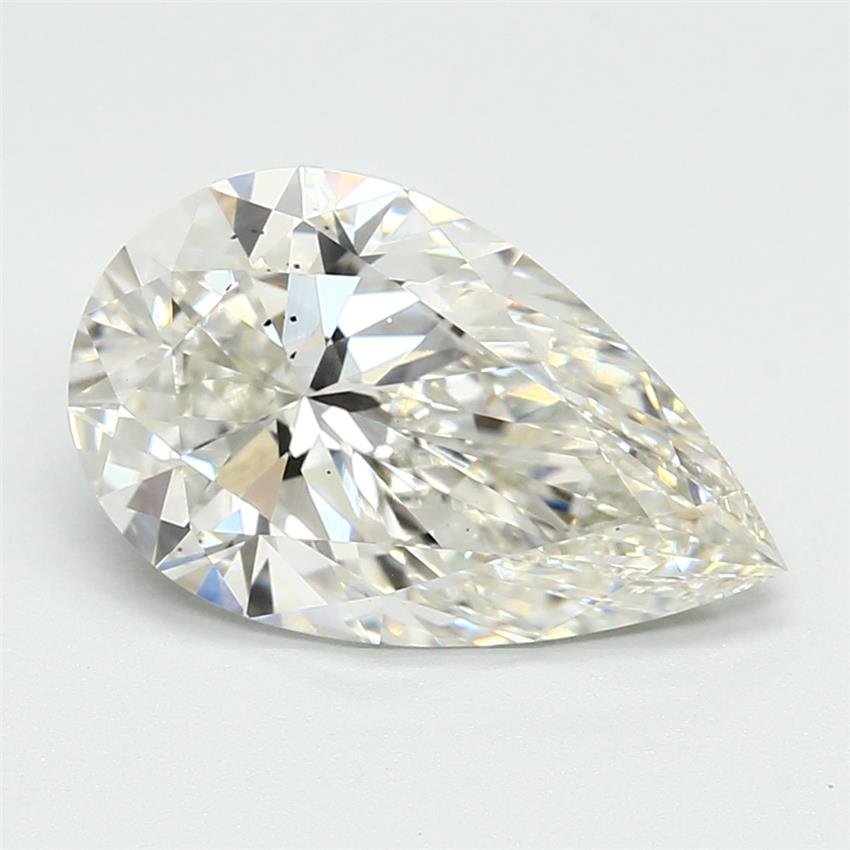 3.15ct H SI1 Rare Carat Ideal Cut Pear Lab Grown Diamond