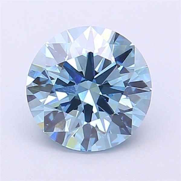 1.53 Ct. Fancy Vivid Blue Round Lab Diamond
