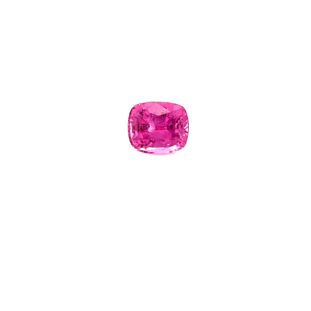 1.13 Carat Vivid Pink Cushion Sapphire