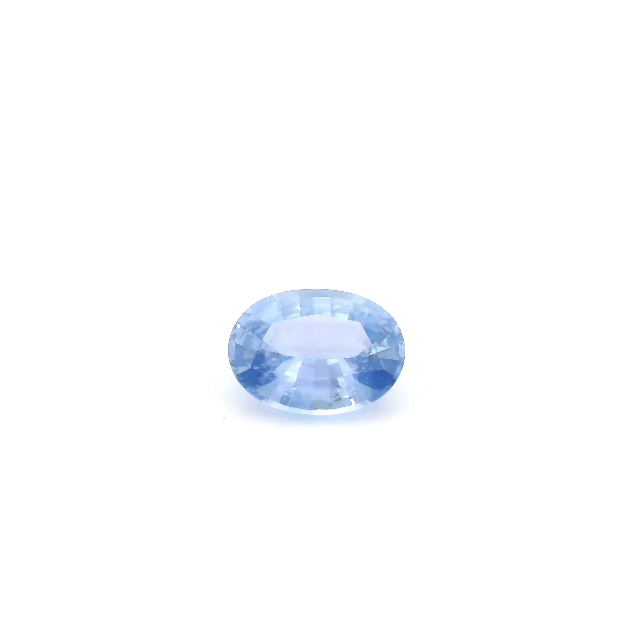 0.90 Carat Light Blue Oval Sapphire