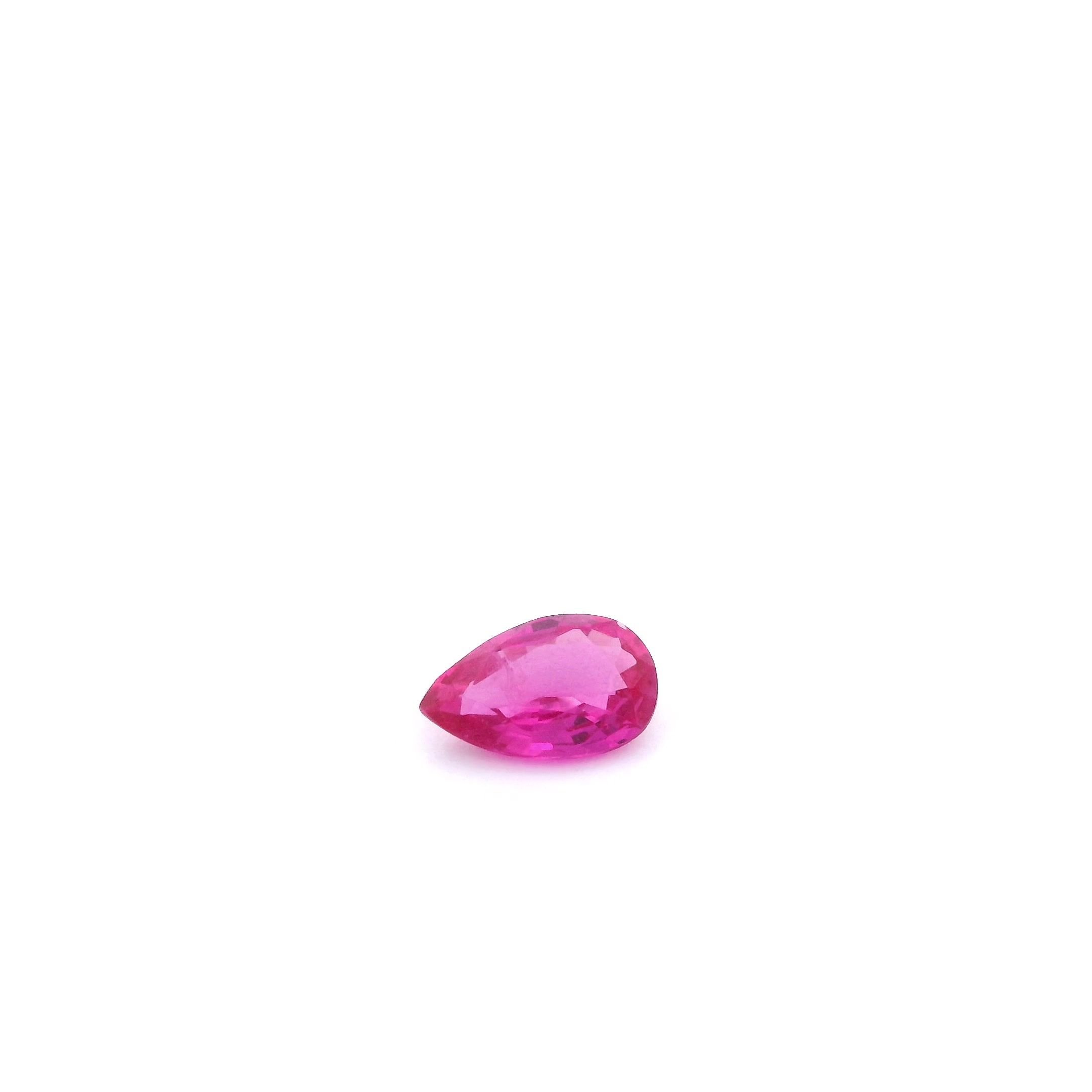 0.35 Carat Intense Red Pear Ruby