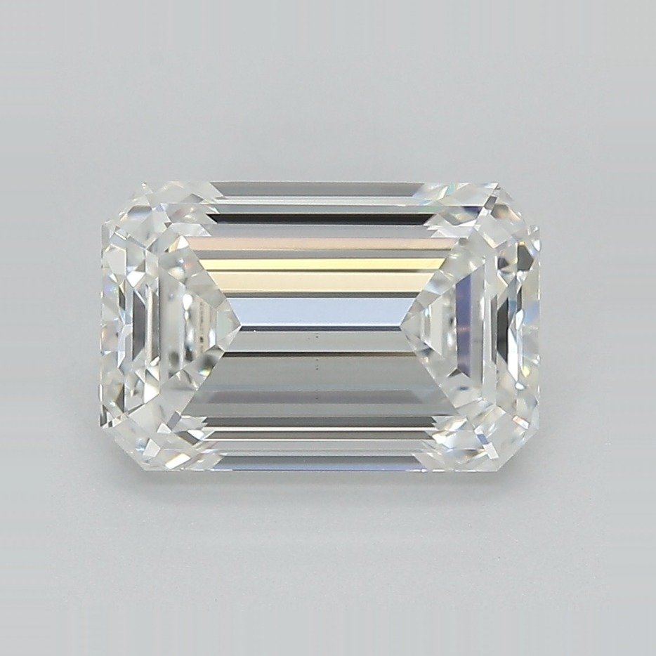 3.13ct F VVS2 Rare Carat Ideal Cut Emerald Lab Grown Diamond