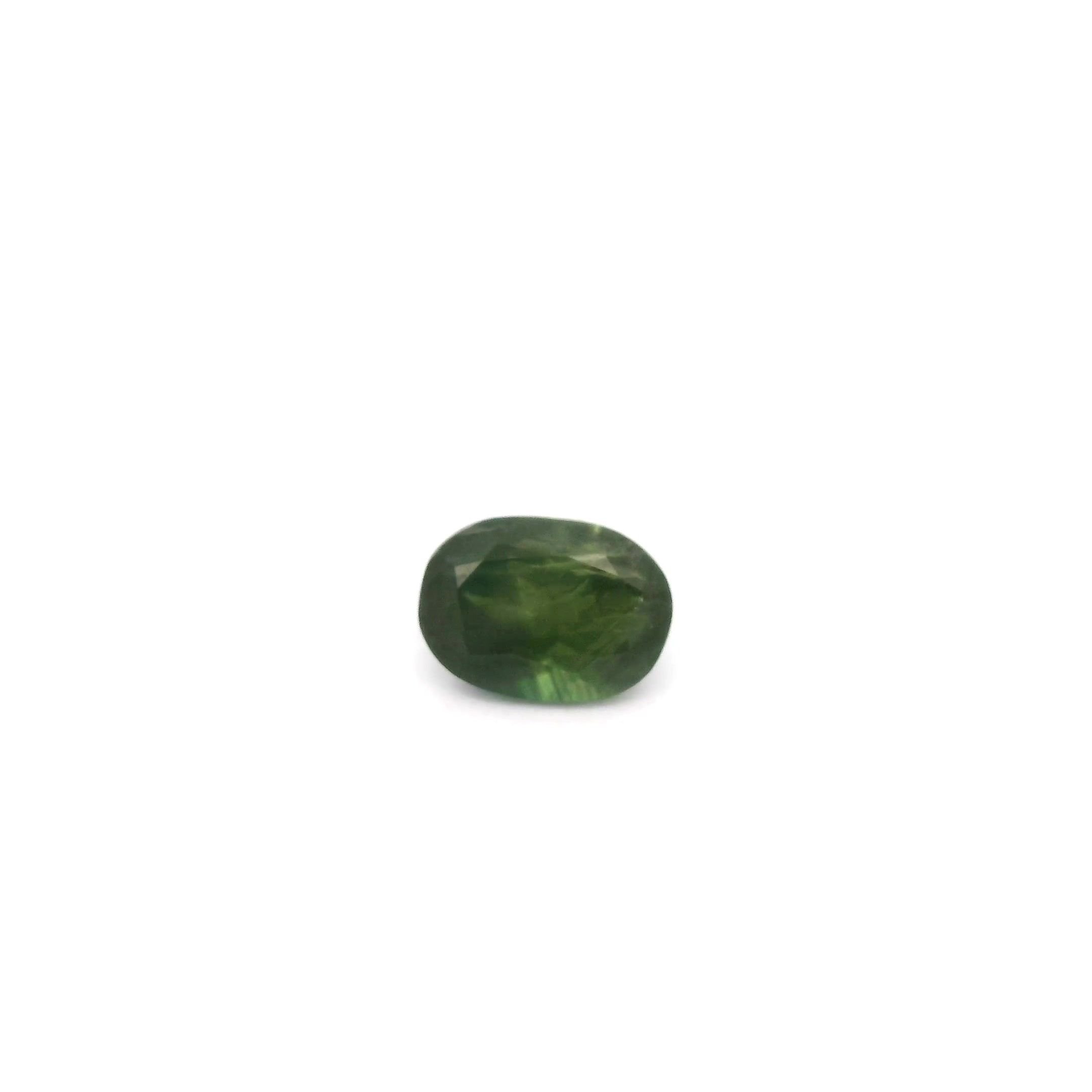 0.65 Carat Intense Green Oval Sapphire