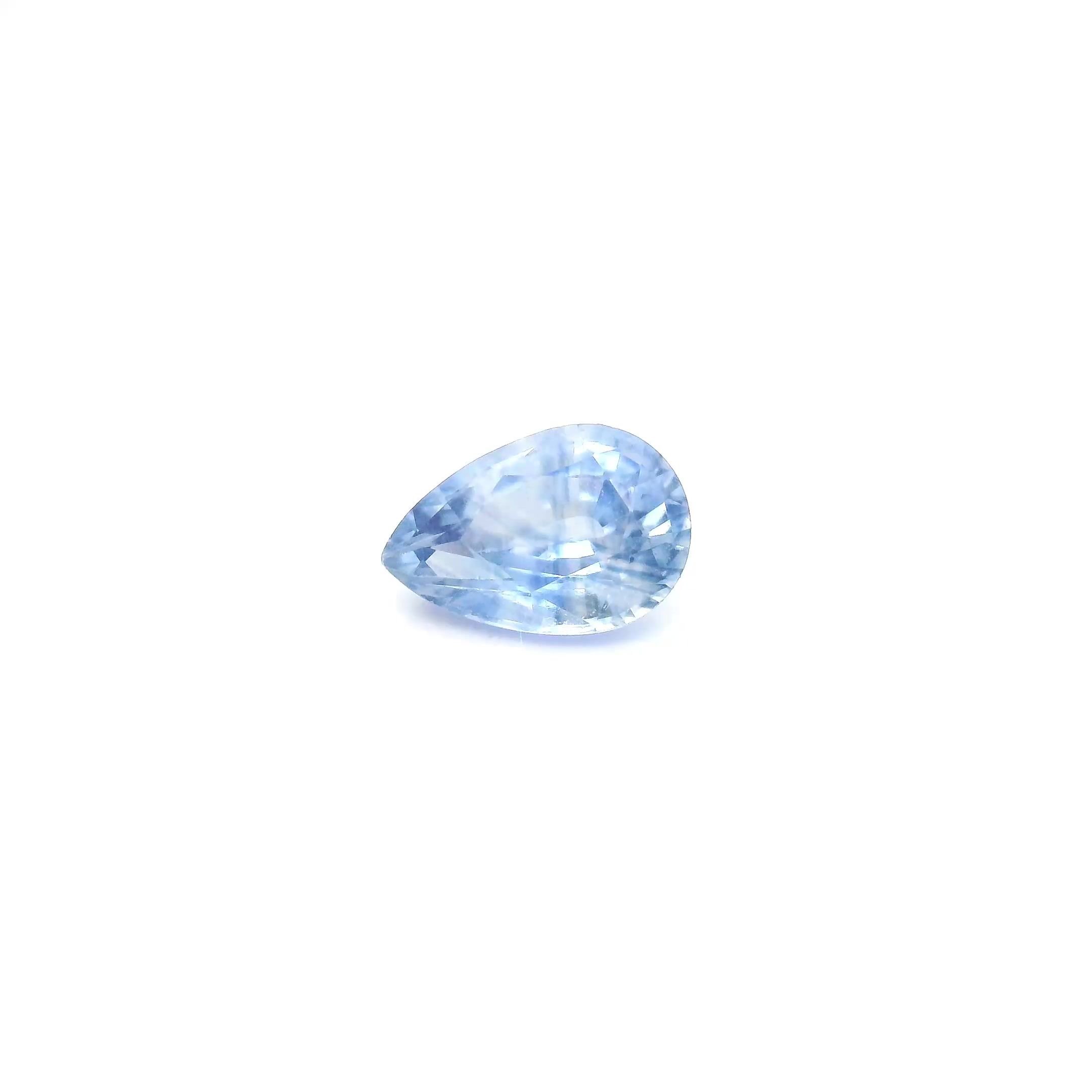 0.93 Carat Light Blue Pear Sapphire