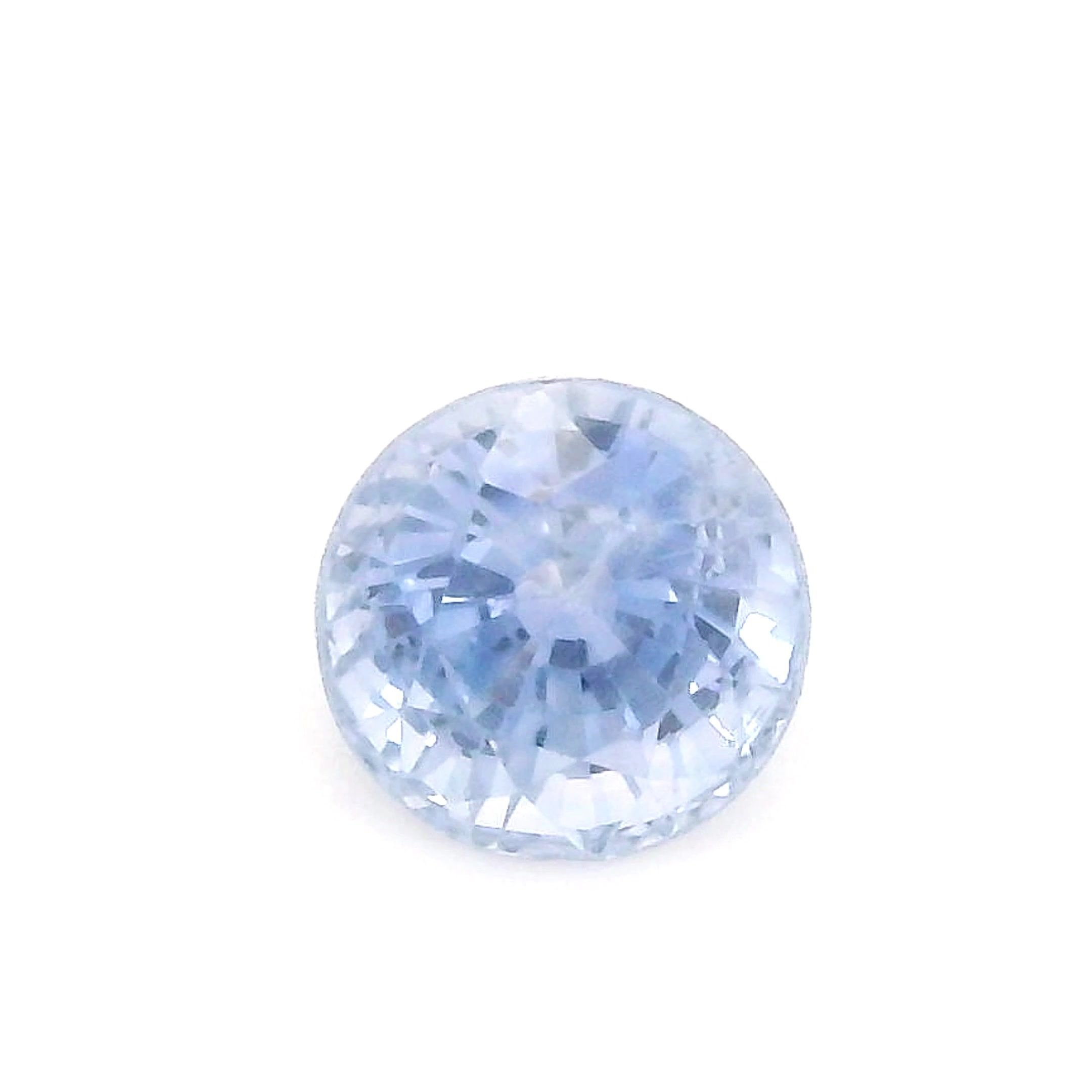 0.66 Carat Light Blue Round Sapphire