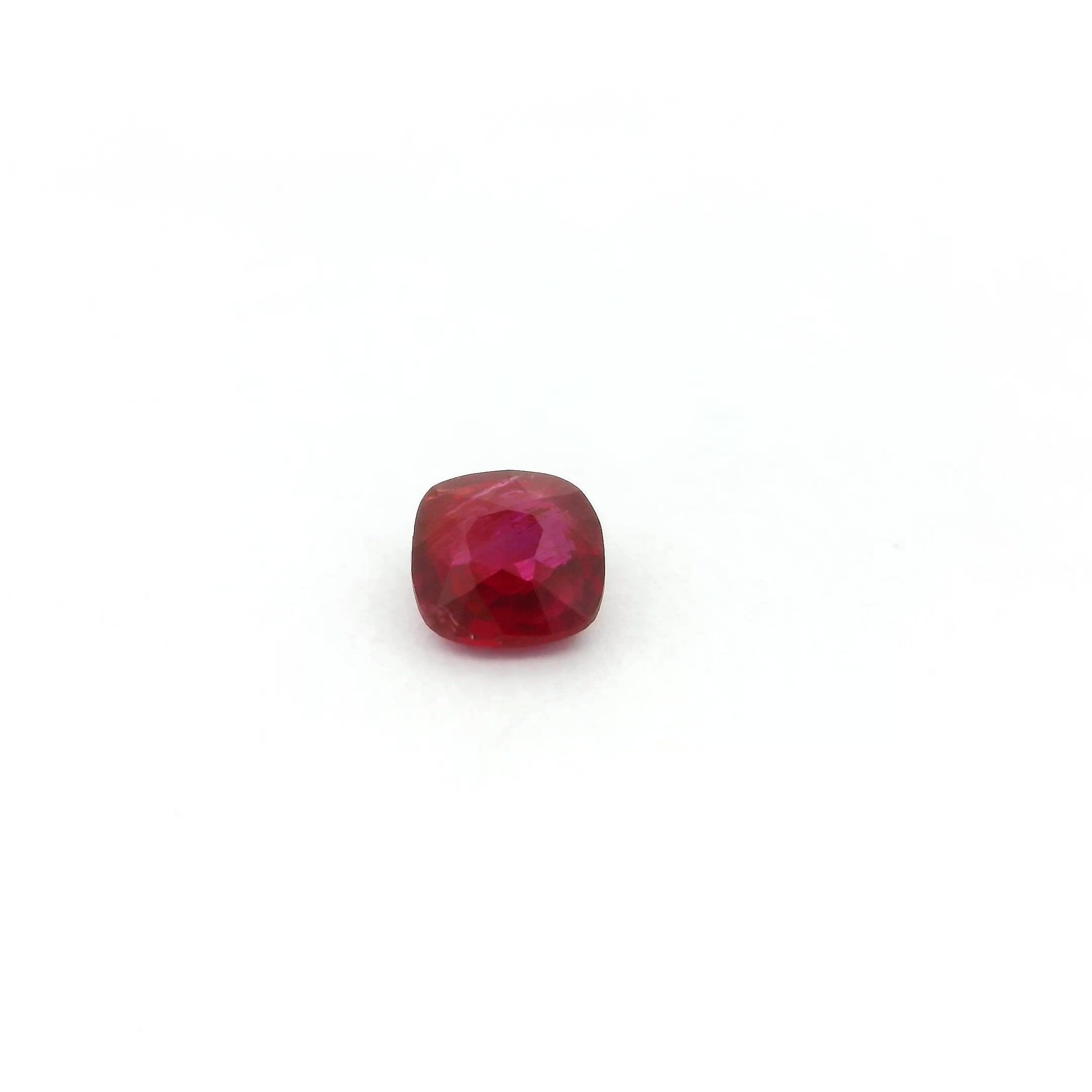 0.58 Carat Intense Red Cushion Ruby