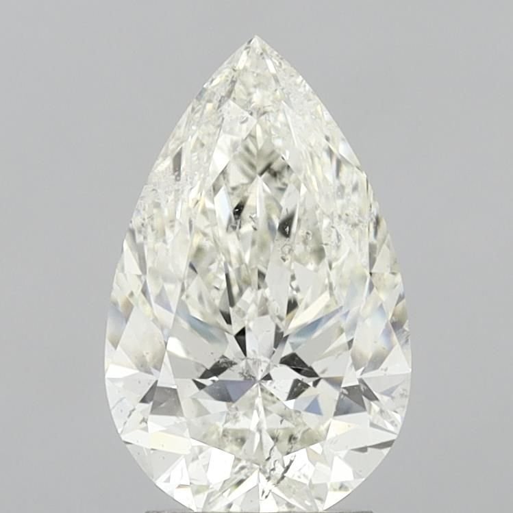 3.02ct I SI2 Rare Carat Ideal Cut Pear Diamond