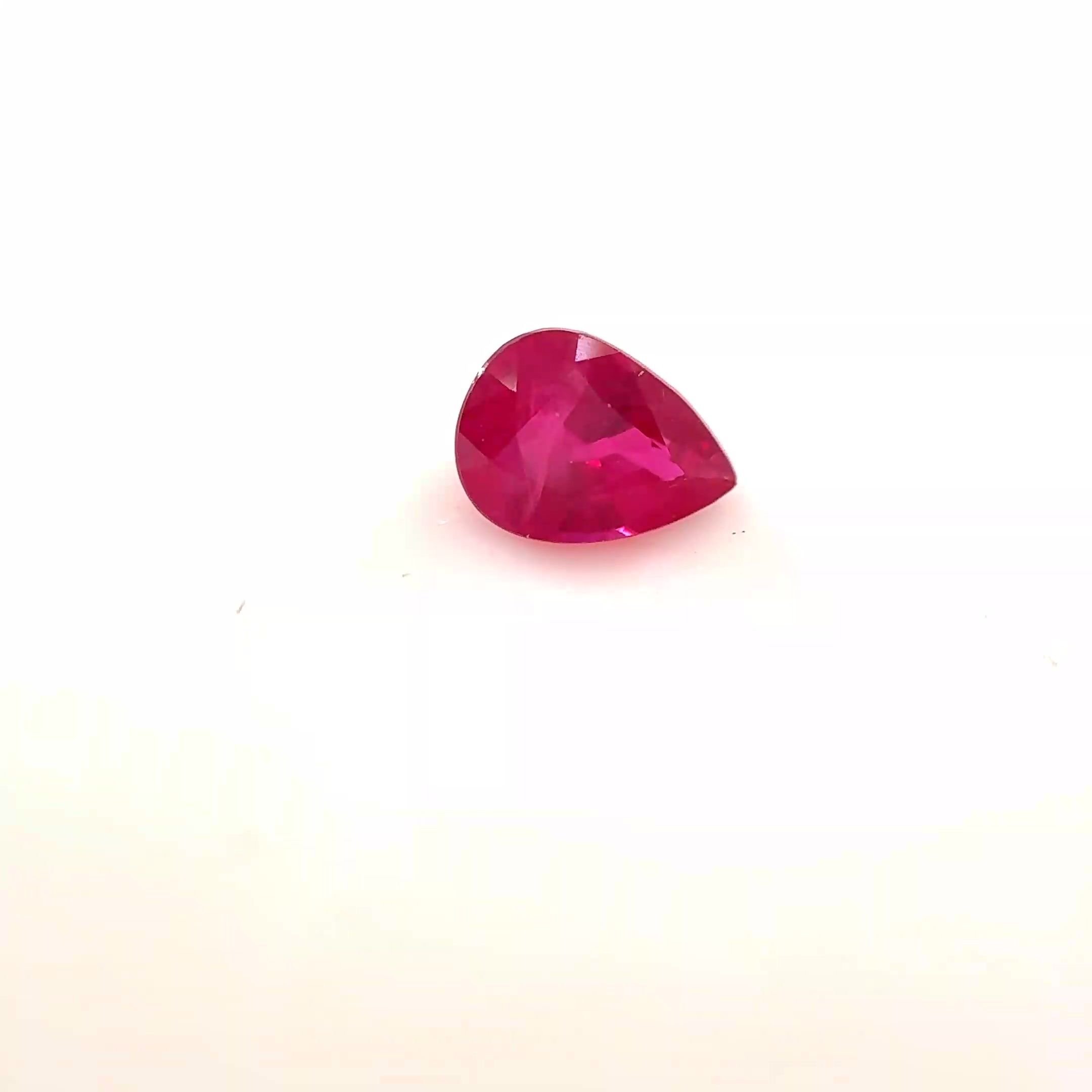 0.44 Carat Red Pear Ruby