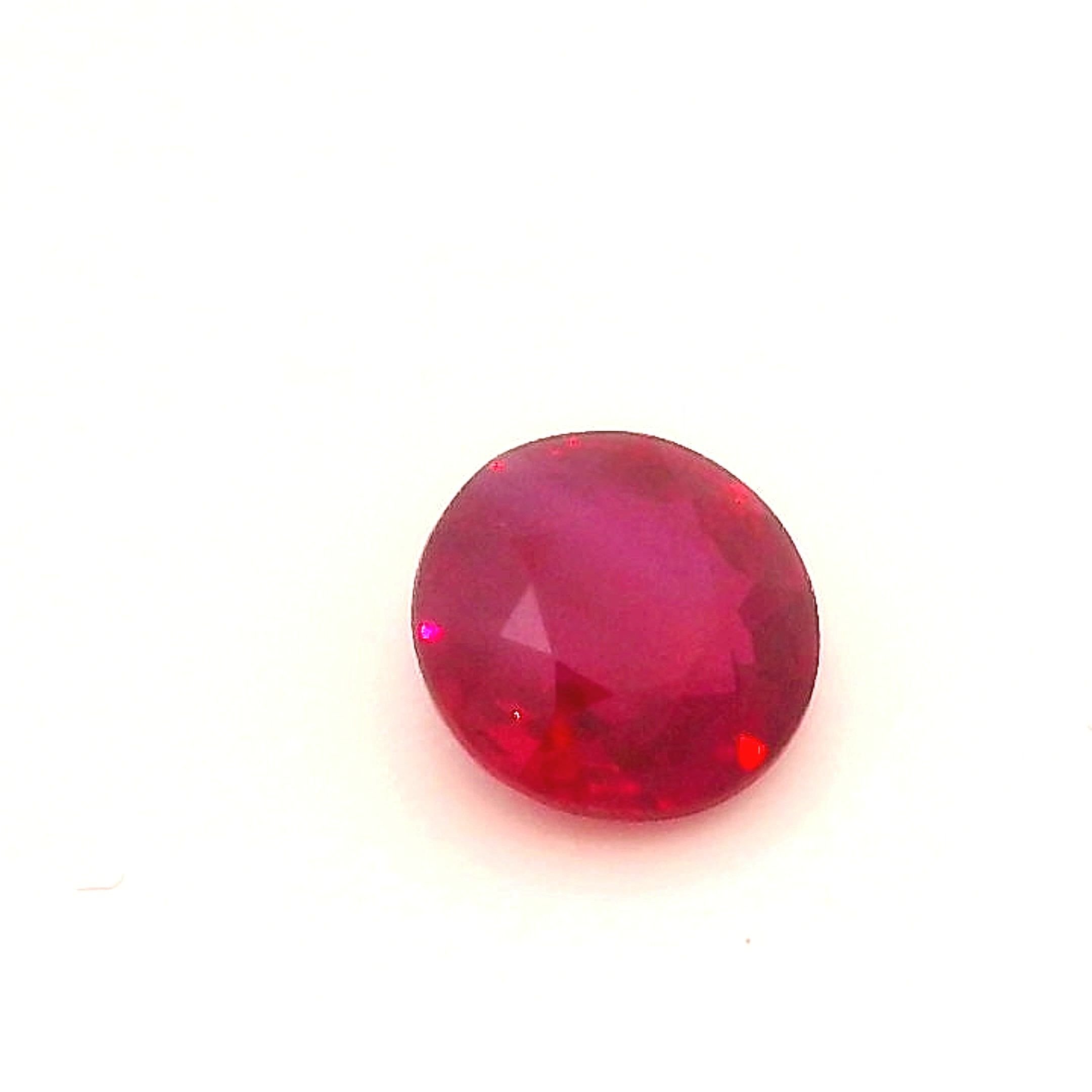 0.41 Carat Intense Red Round Ruby
