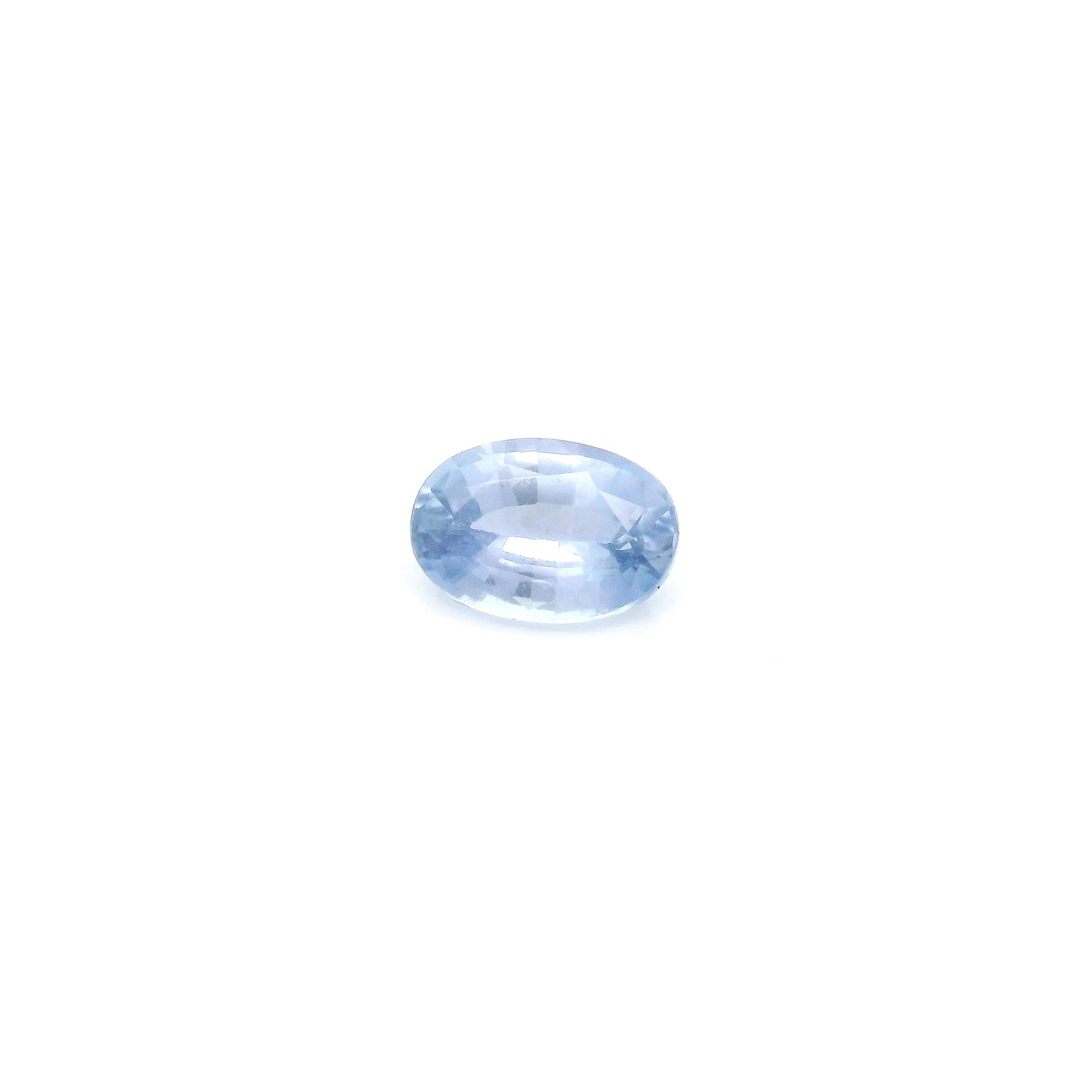 0.67 Carat Light Blue Oval Sapphire