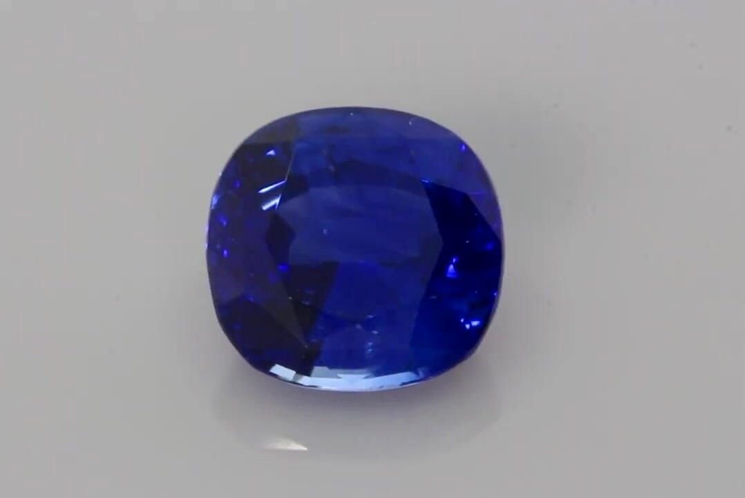 10.12 Carat Vivid Blue Cushion Sapphire